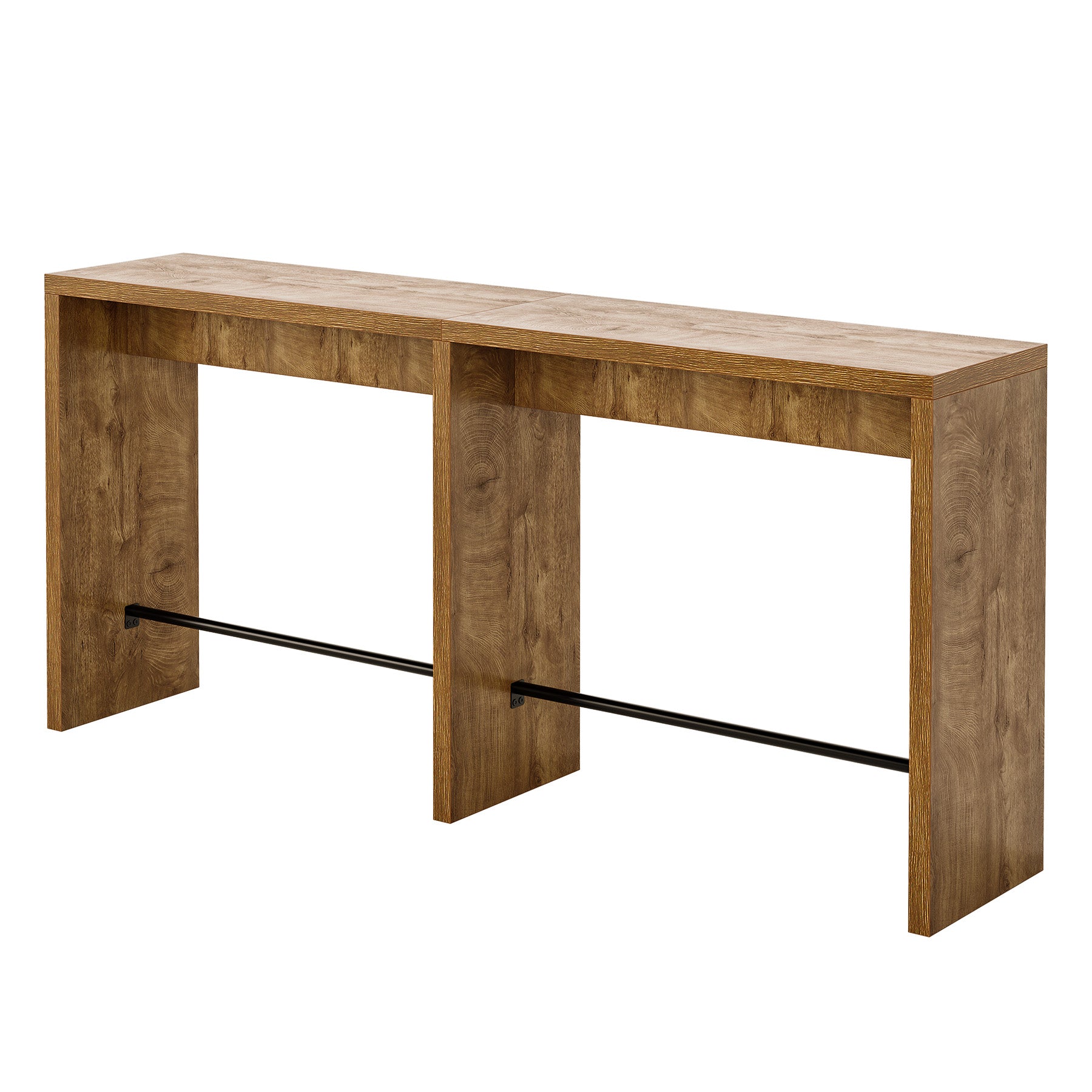 Tribesigns Bartisch 200 cm für 4–6 Personen, Stehtisch 95 cm hoch mit Metall-Fußstütze für Küche, Esszimmer & Bar
