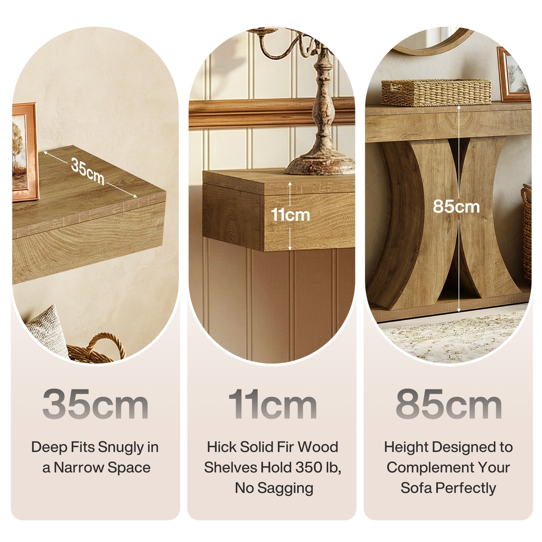 Tribesigns Konsolentisch 150 cm schmal, Flurtisch mit stabilem X-Gestell im Landhausstil