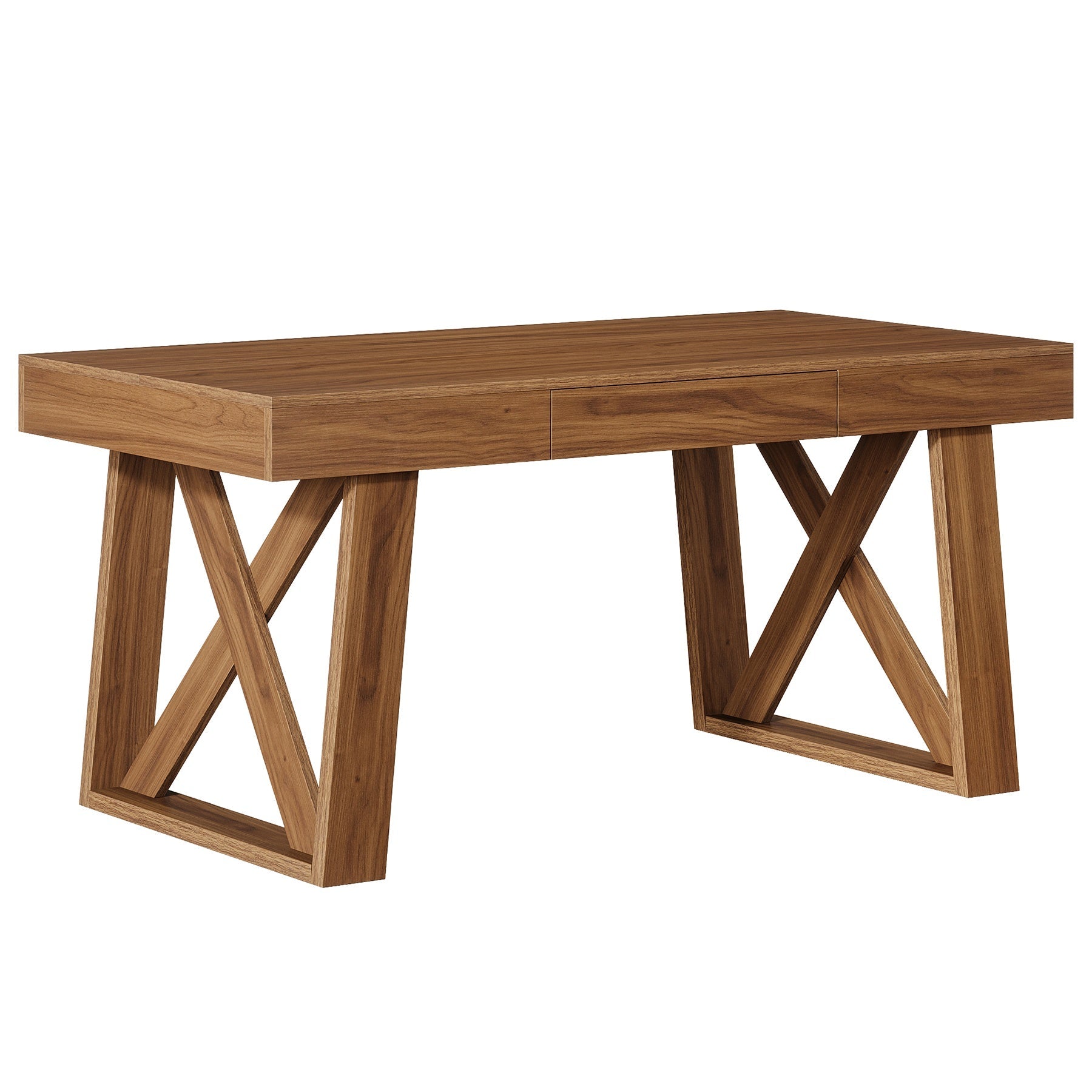 140 cm Schreibtisch - Retro-Bürotisch mit Schublade