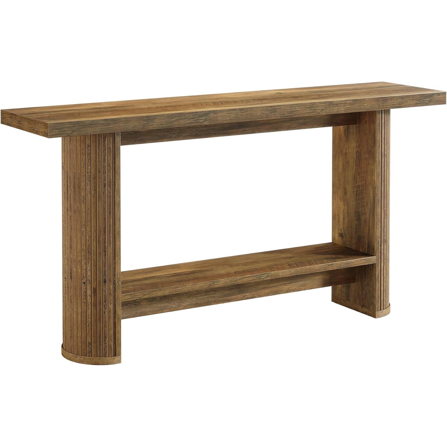 140cm Landhaus-Konsolentisch - Schmaler Tisch für Flur & Couch#Farbe_Braun