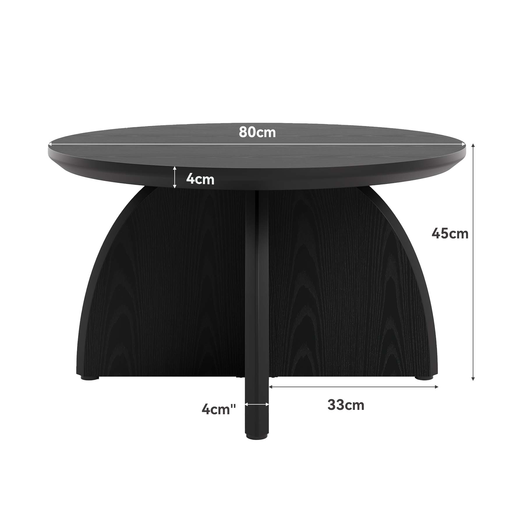 Tribesigns Runder Couchtisch 80 cm, moderner Wohnzimmertisch mit stabilem Säulenfuß