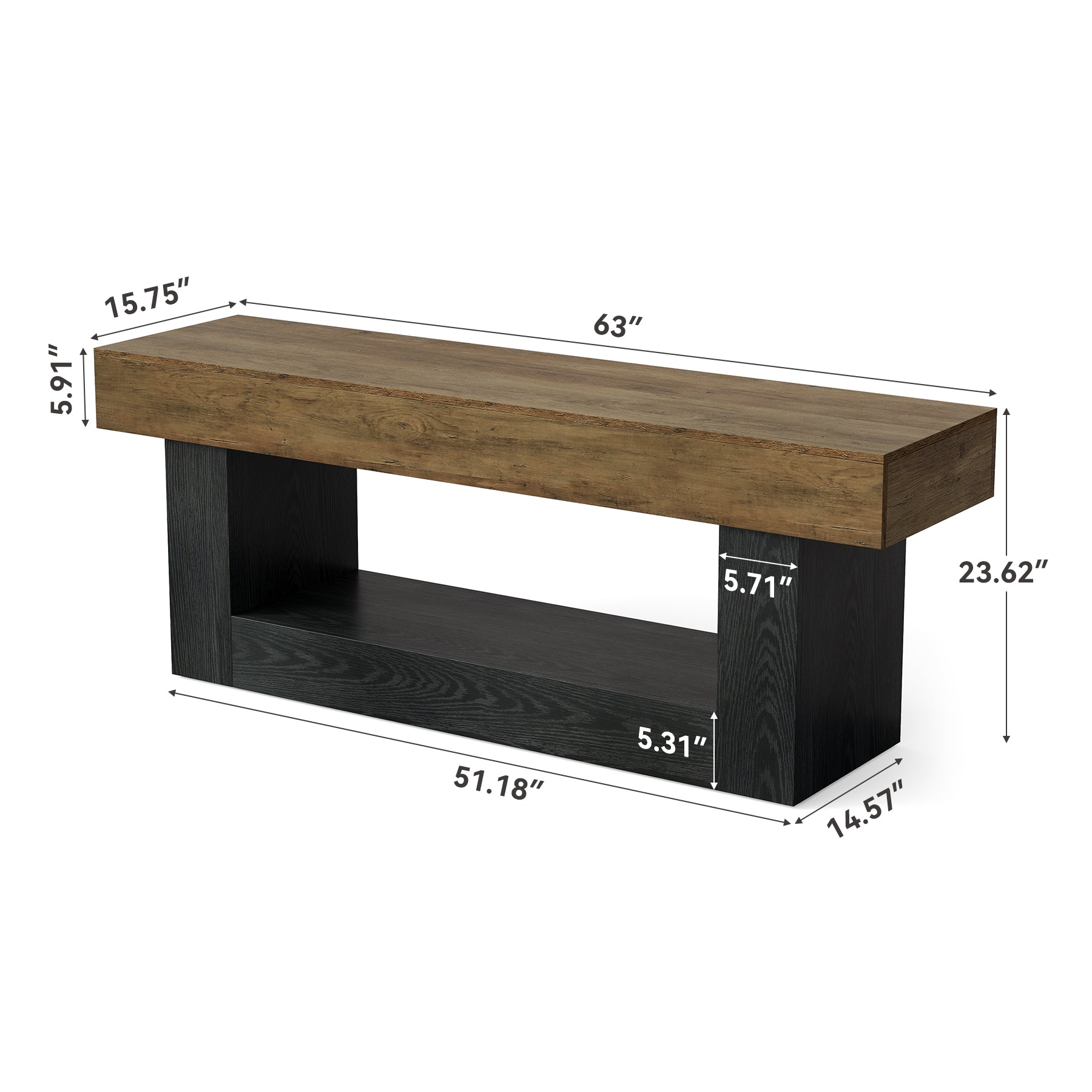 Tribesigns TV-Lowboard 160 cm, TV-Schrank für bis zu 70 Zoll, Fernsehständer mit offenen Fächern & stabilem U-Gestell