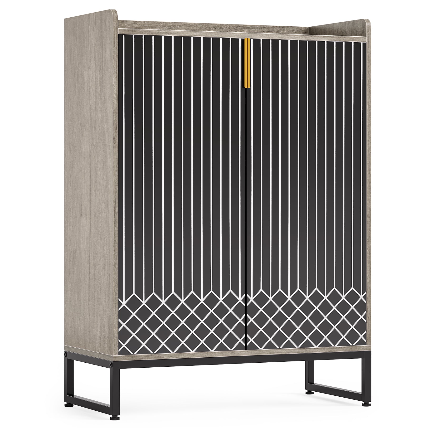 Moderner Schuhschrank mit Türen, 5-stöckiger moderner Schuhregal-Organizer