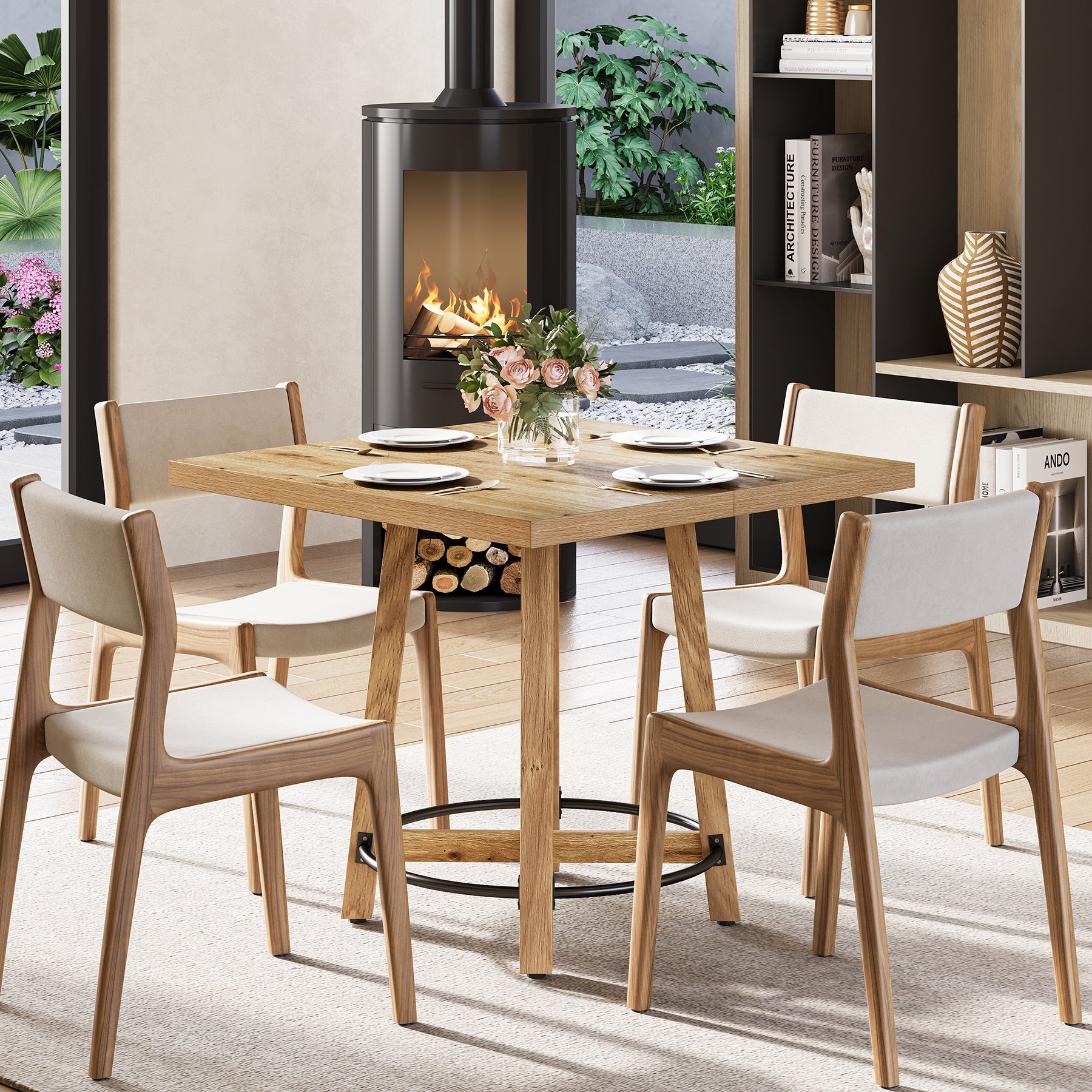 Tribesigns Quadratischer Esstisch 80×80 cm, Moderner Küchentisch für 2–4 Personen, stabiler Dining Table