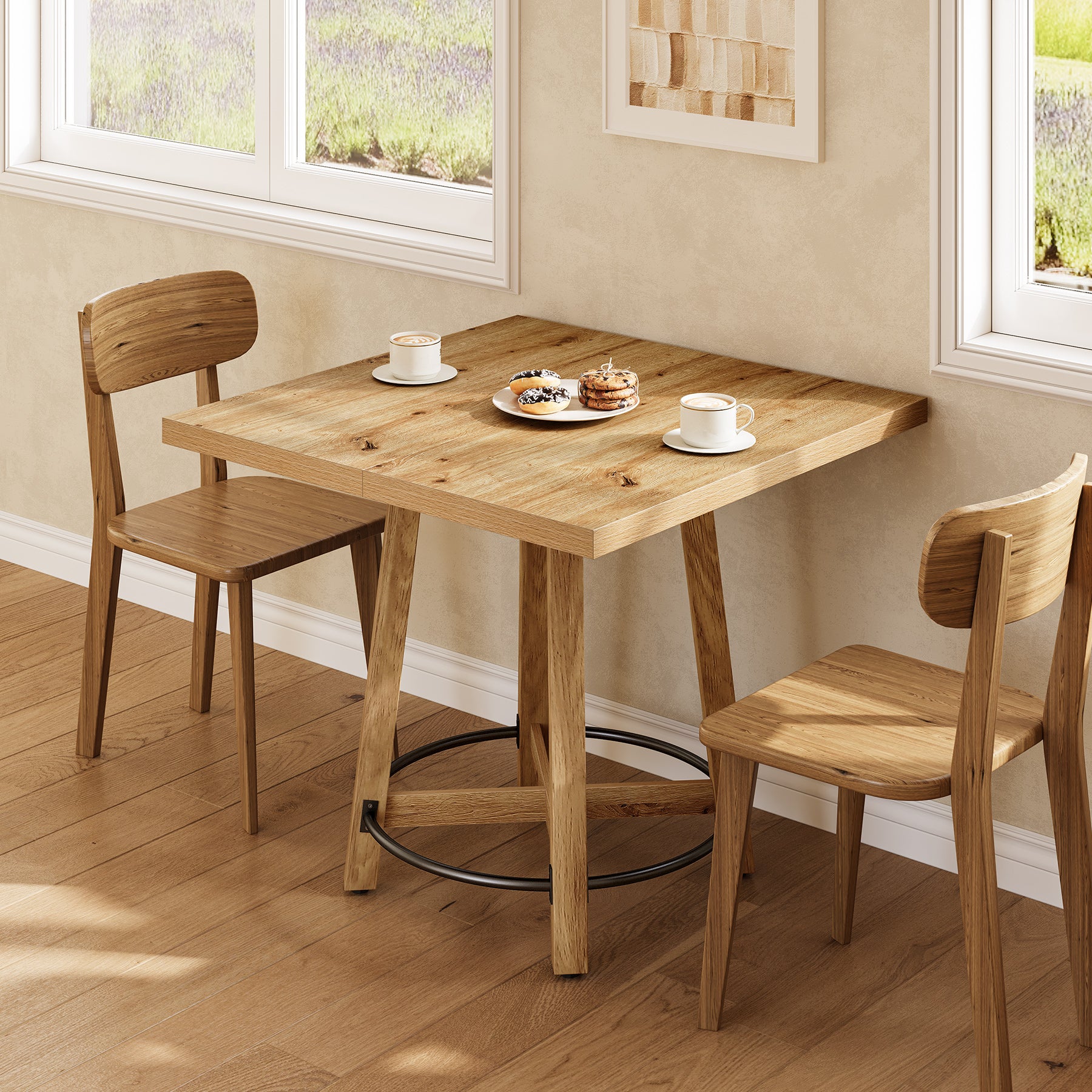 Tribesigns Quadratischer Esstisch 80×80 cm, Moderner Küchentisch für 2–4 Personen, stabiler Dining Table