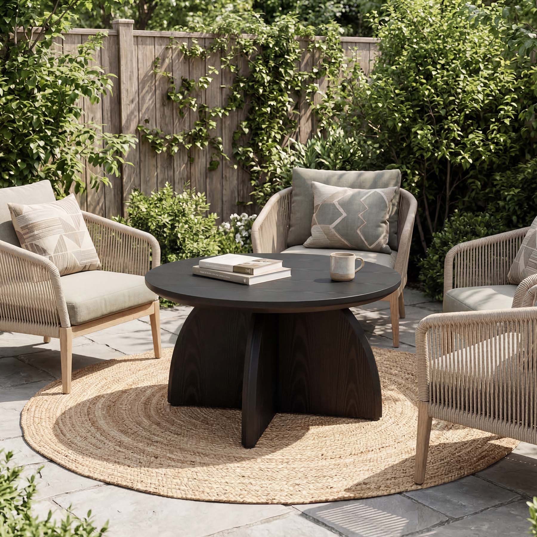 Tribesigns Runder Couchtisch 80 cm, moderner Wohnzimmertisch mit stabilem Säulenfuß