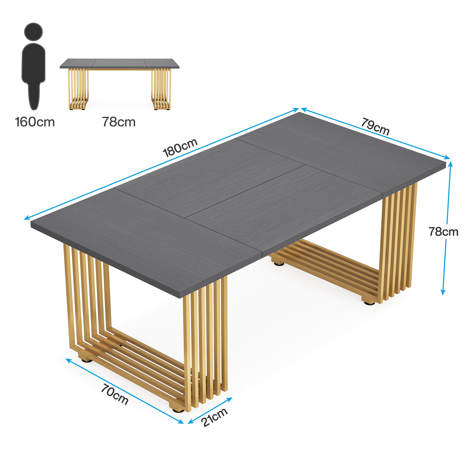 180 cm Executive-Schreibtisch, moderner Büro-Computertisch-Konferenztisch