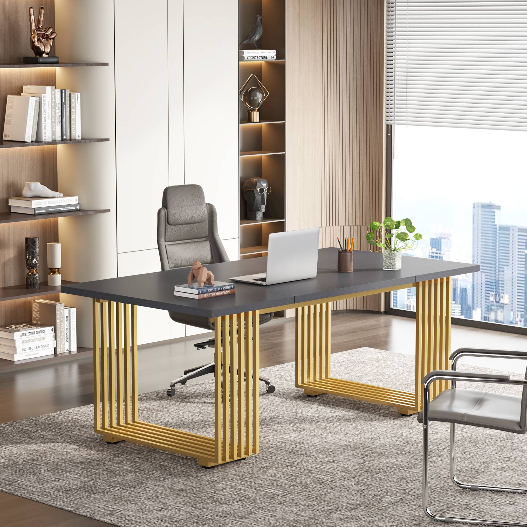 180 cm Executive-Schreibtisch, moderner Büro-Computertisch-Konferenztisch