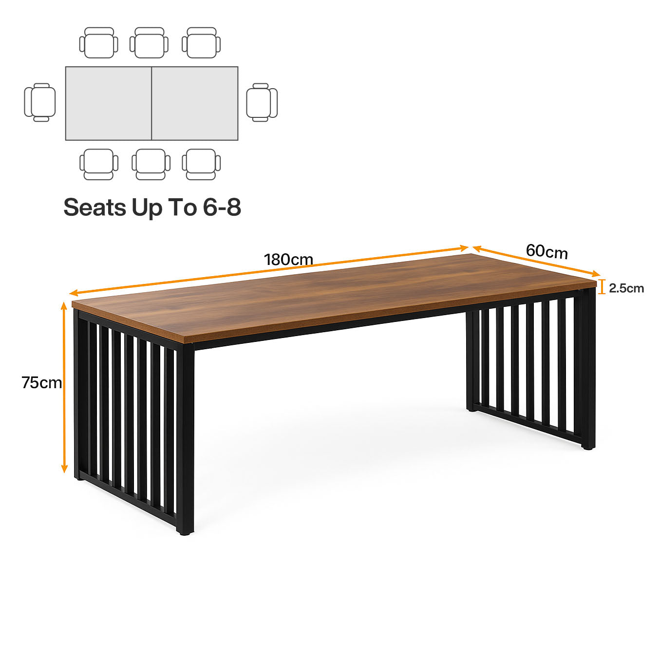 180cm Zwei-Personen-Schreibtisch, langer Executive-Schreibtisch, Doppel-Computertisch