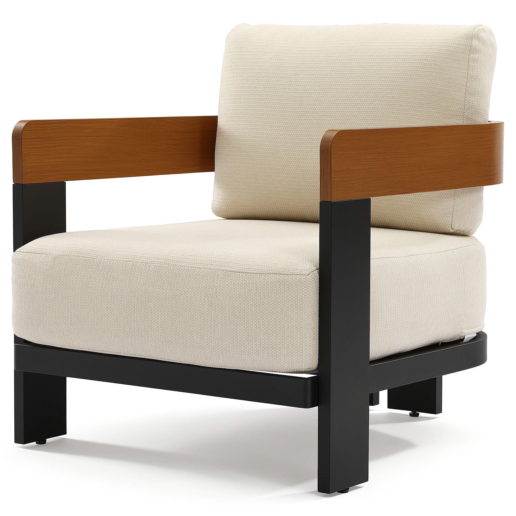 Tribesigns Outdoor Sessel mit Kissen, wetterfester Gartenstuhl mit dicker Sitzpolsterung