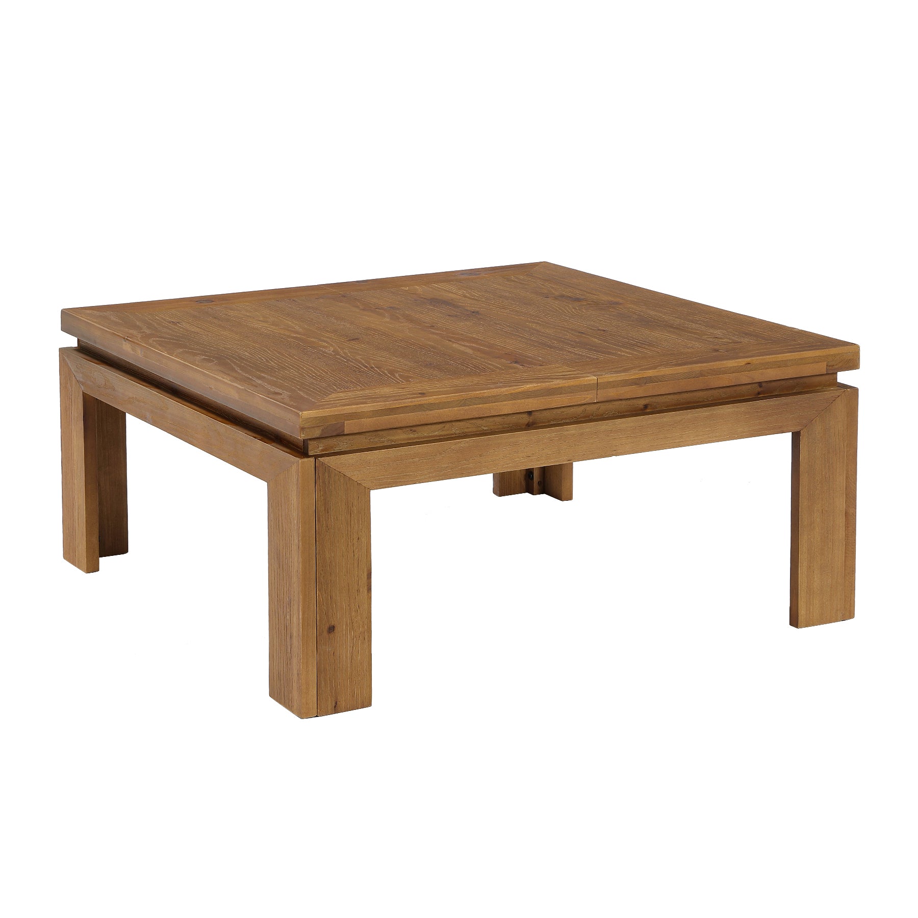 Tribesigns 100 cm quadratischer Couchtisch aus Massivholz, großer Wohnzimmertisch mit eingelassenem Randdesign
