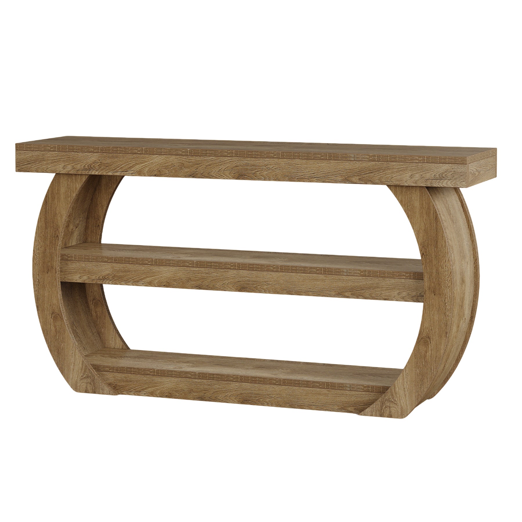 Tribesigns Konsolentisch im Landhausstil 160 cm, 3-stöckiger Flurtisch aus Holz mit Ablage