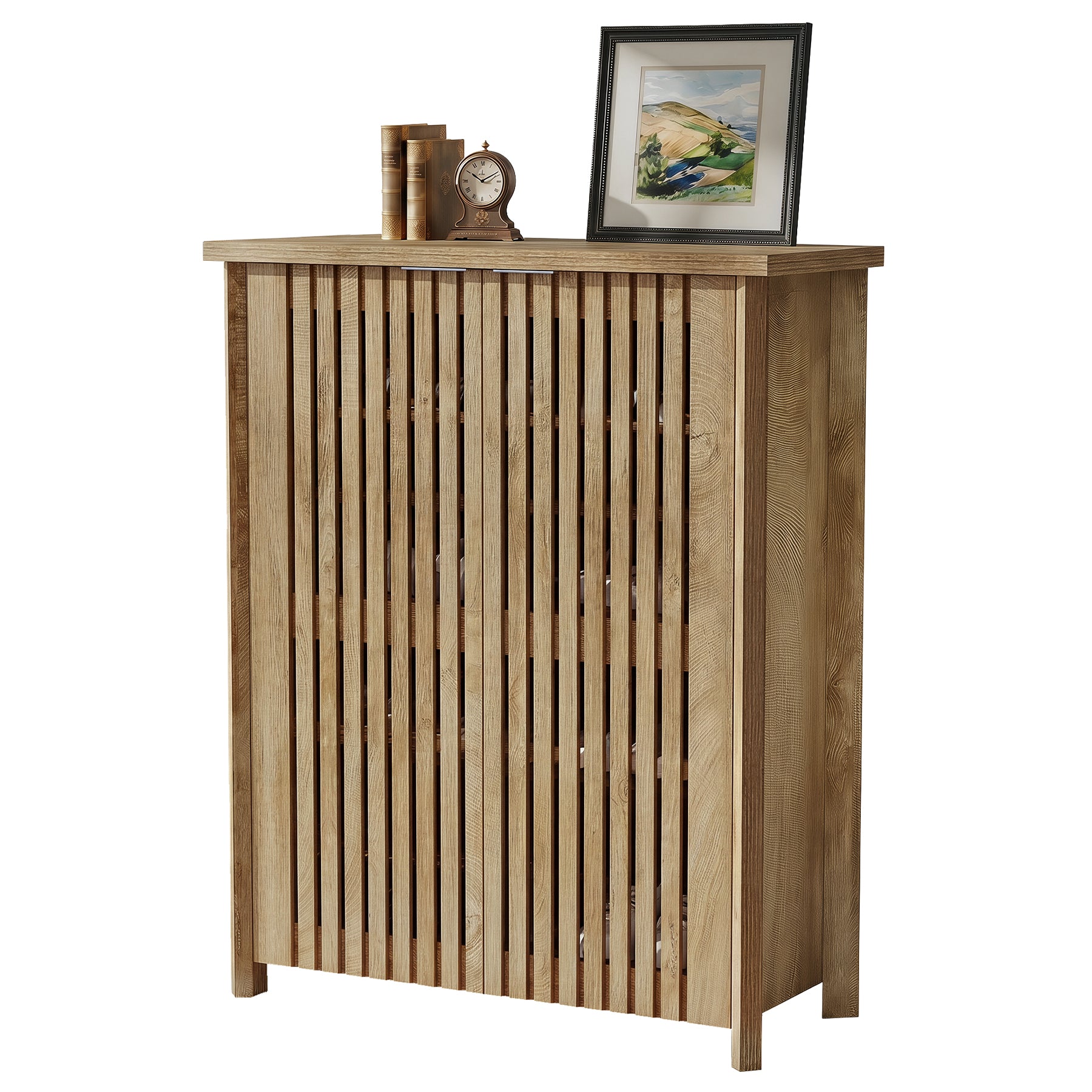 Tribesigns Schuhschrank mit 2 Lamellentüren, 6 Ebenen Schuhregal für den Flur, 80 × 35 × 111 cm