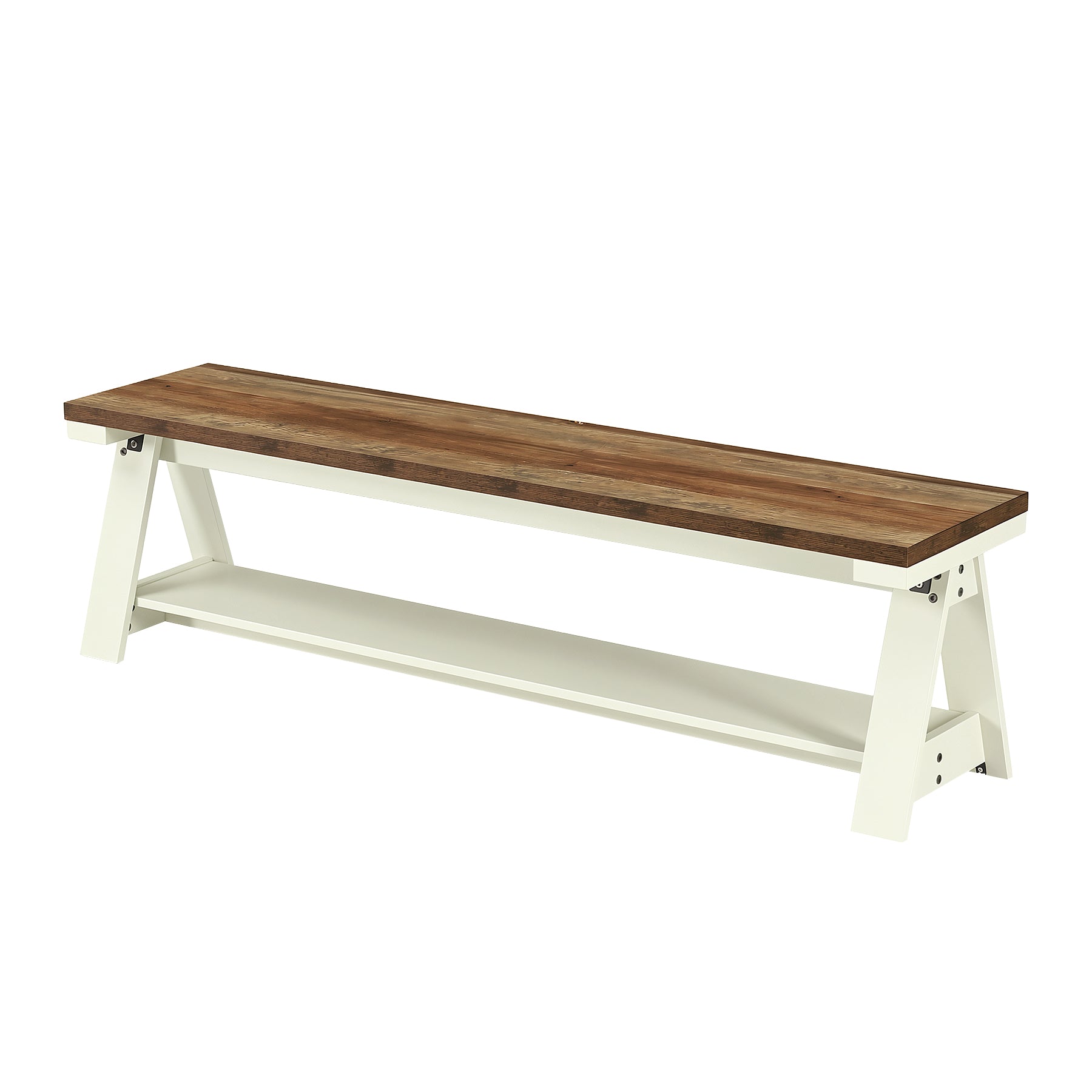 Tribesigns Sitzbank 150 cm aus Holz mit Ablage, Flurbank & Bettbank mit 2 Ebenen