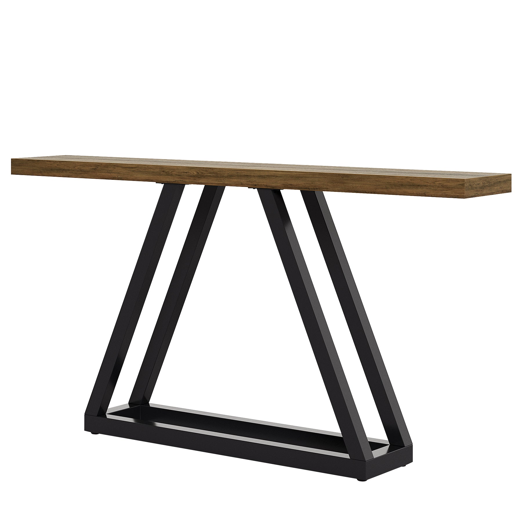 160 cm Schmale Industrielle Konsole - Moderner Flurtisch in Schwarz für Wohnzimmer & Eingangsbereich
