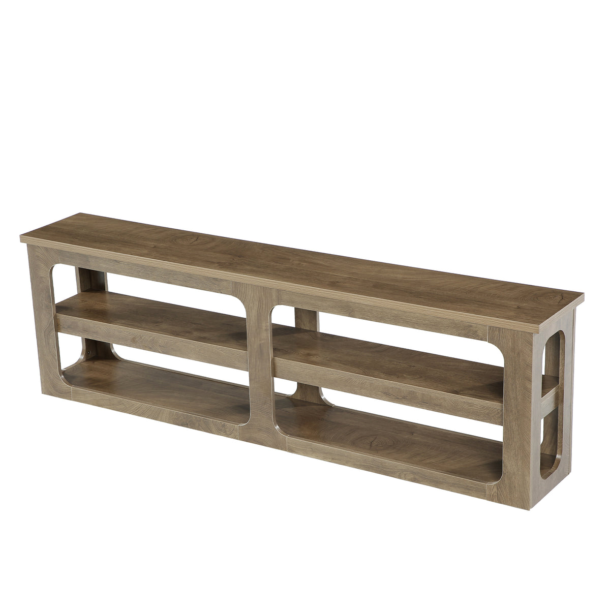Tribesigns Schuhregal 180 cm mit 2 Ablagen, schmales Flurregal in Vintage-Holzoptik