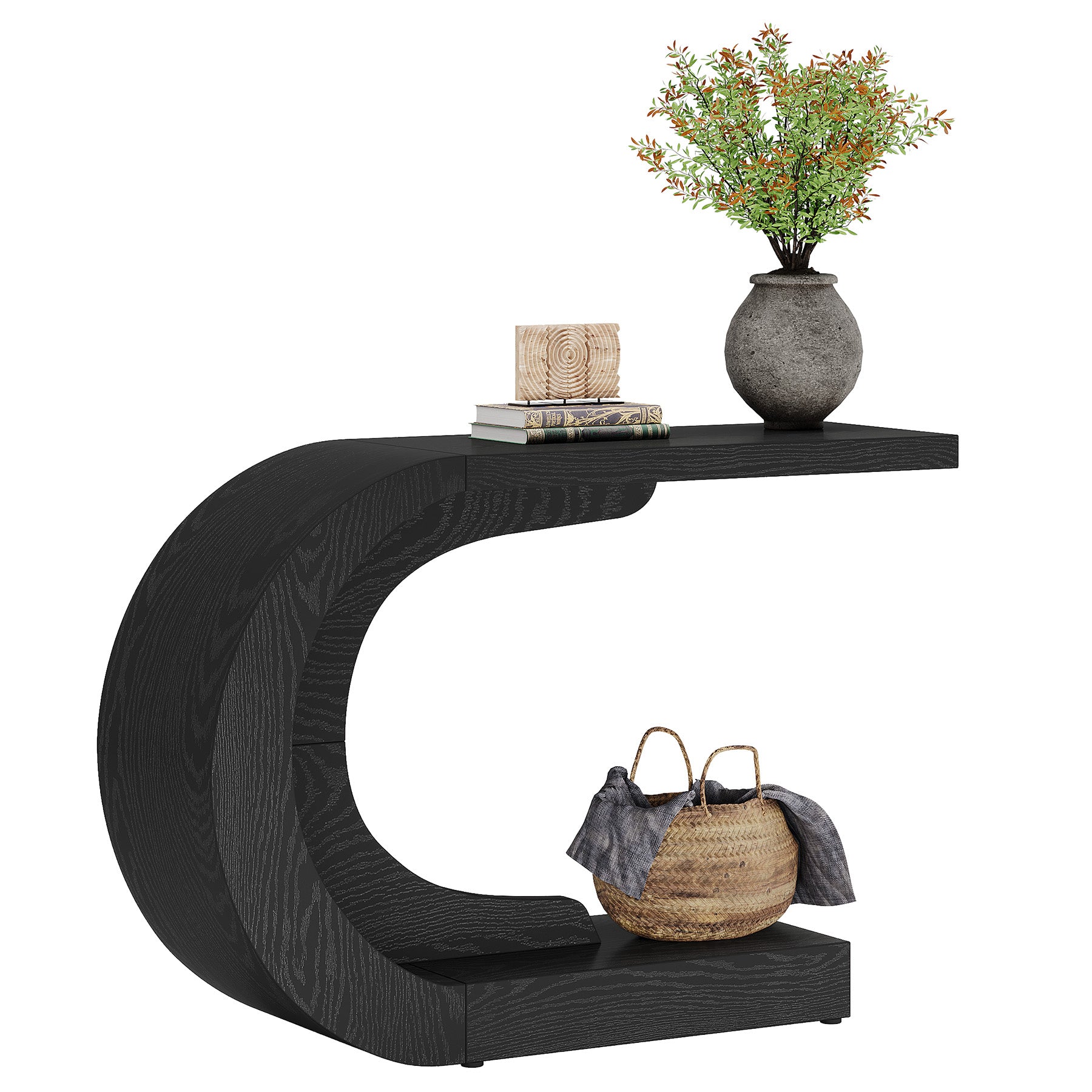 110 cm C-förmiger Mid-Century Modern-Konsolentisch für den Eingangsbereich