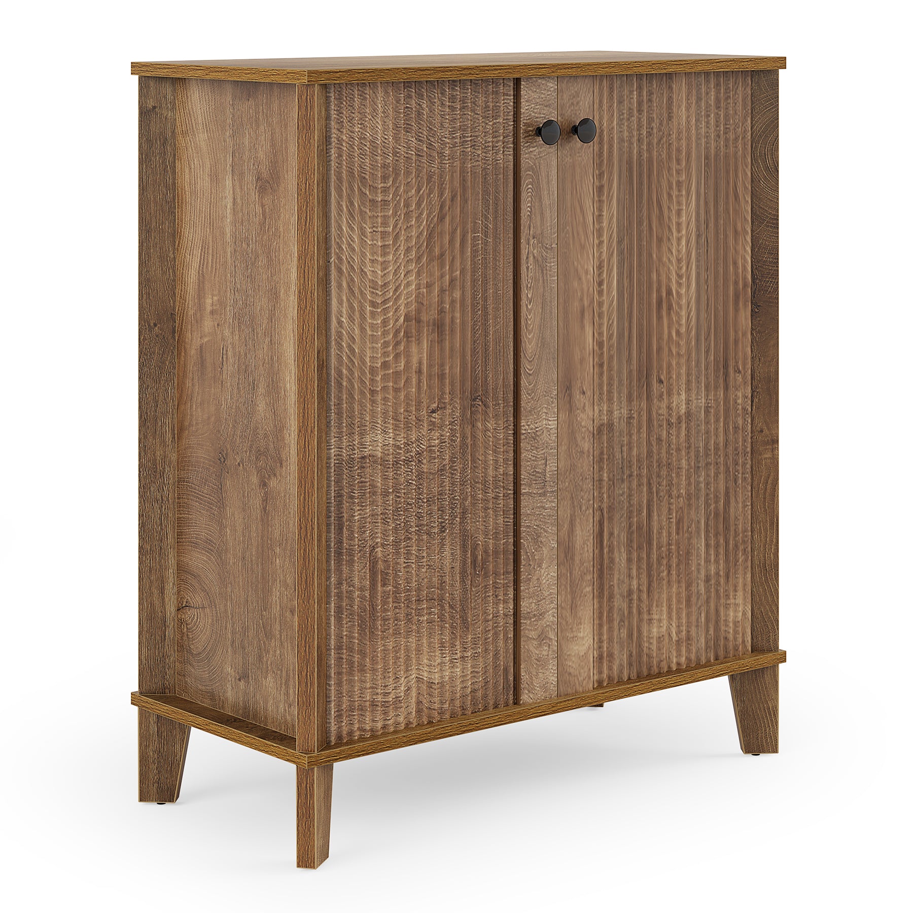 Schuhschrank 5 Ebenen im Landhausstil, Schuhregal mit 3 verstellbaren & herausnehmbaren Böden für Flur und Eingangsbereich