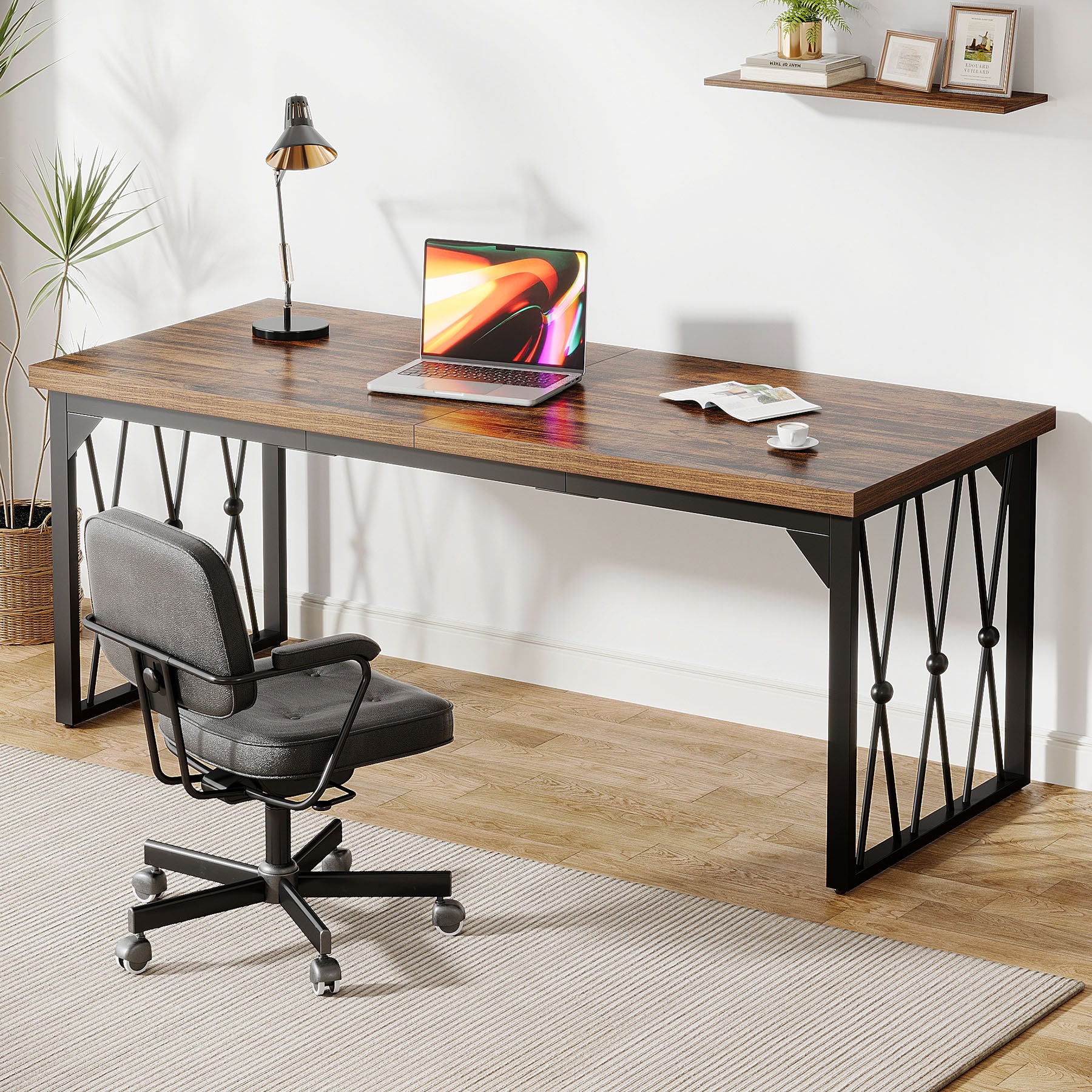 200 CM Executive-Schreibtisch, großer Computertisch, Schreibtisch für zwei Personen