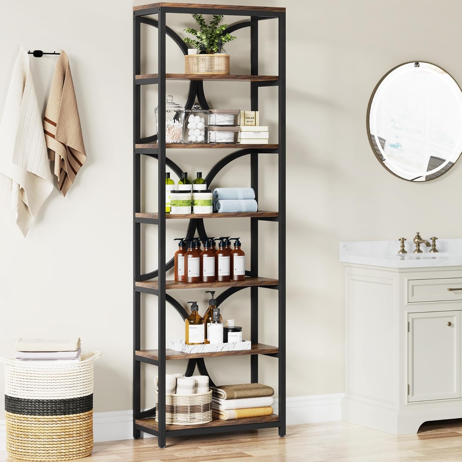 200 cm hohe Industrieregale in Braun für Wohnzimmer & Homeoffice