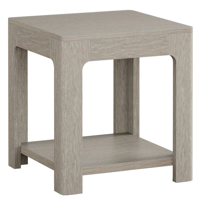 55 cm Beistelltisch, quadratischer Nachttisch mit zwei Ebenen und Ablagefläche
