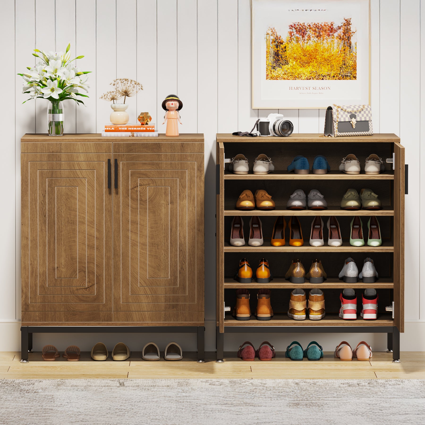 Schuhregal mit 5-stufigen Regalen, Moderne Schuhaufbewahrung für Wohnzimmer