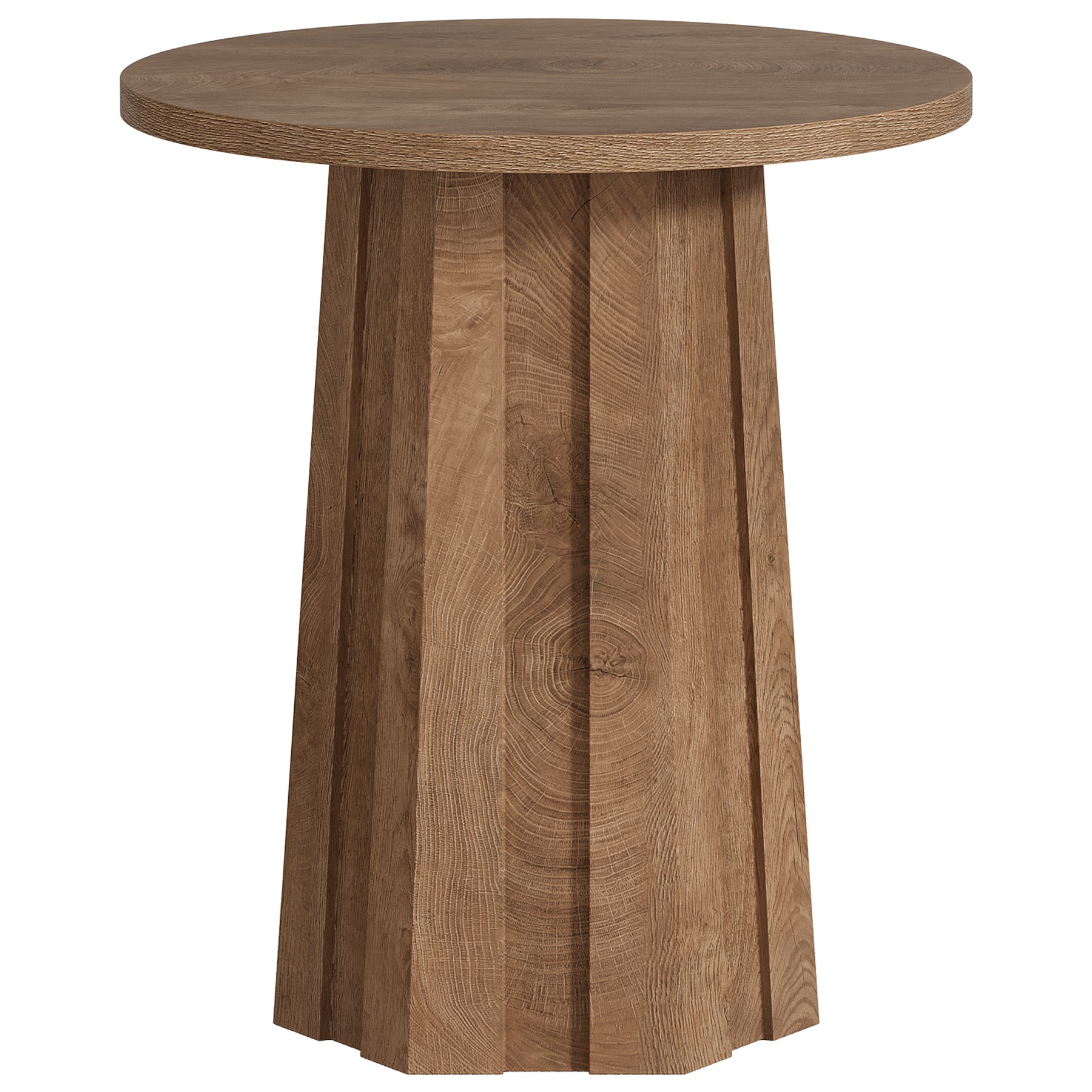 Runder Bartisch 80 cm mit geriffeltem Säulenfuß, moderner Bistrotisch in Thekenhöhe