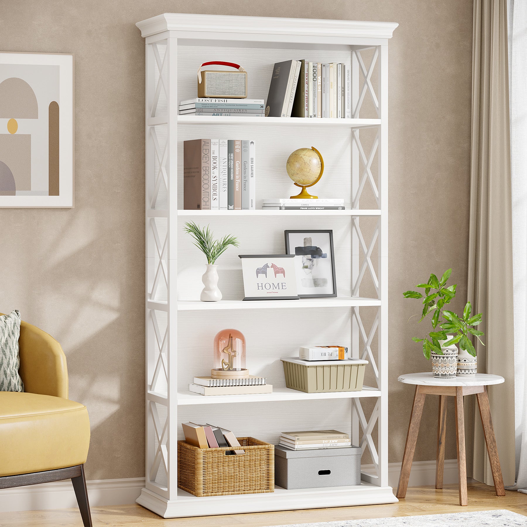 6-stöckiges Bücherregal, 180cm Etagere Bücherregal für das Home Office