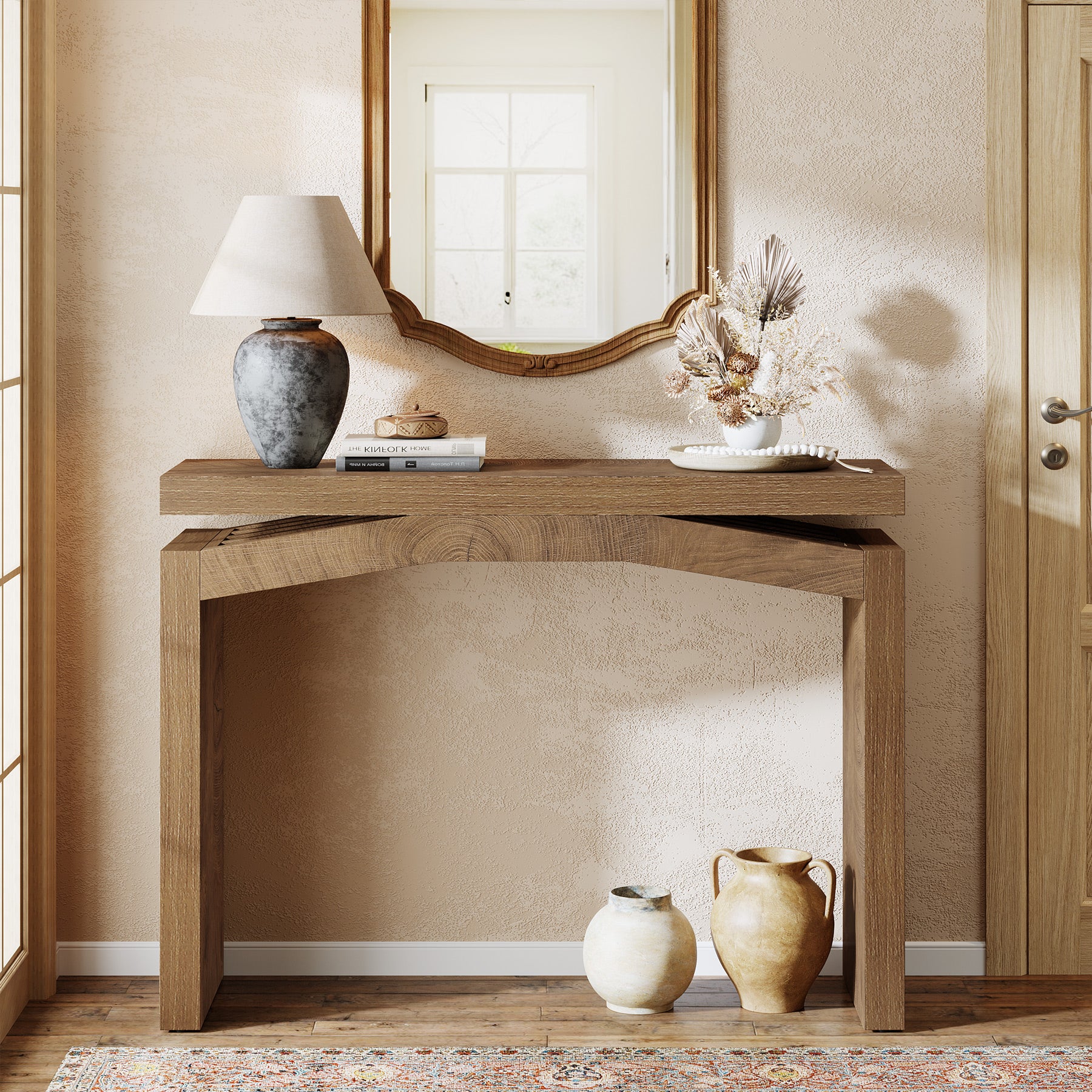 Tribesigns Konsolentisch 100 cm schmal, Flurtisch im Landhausstil mit modernem Design