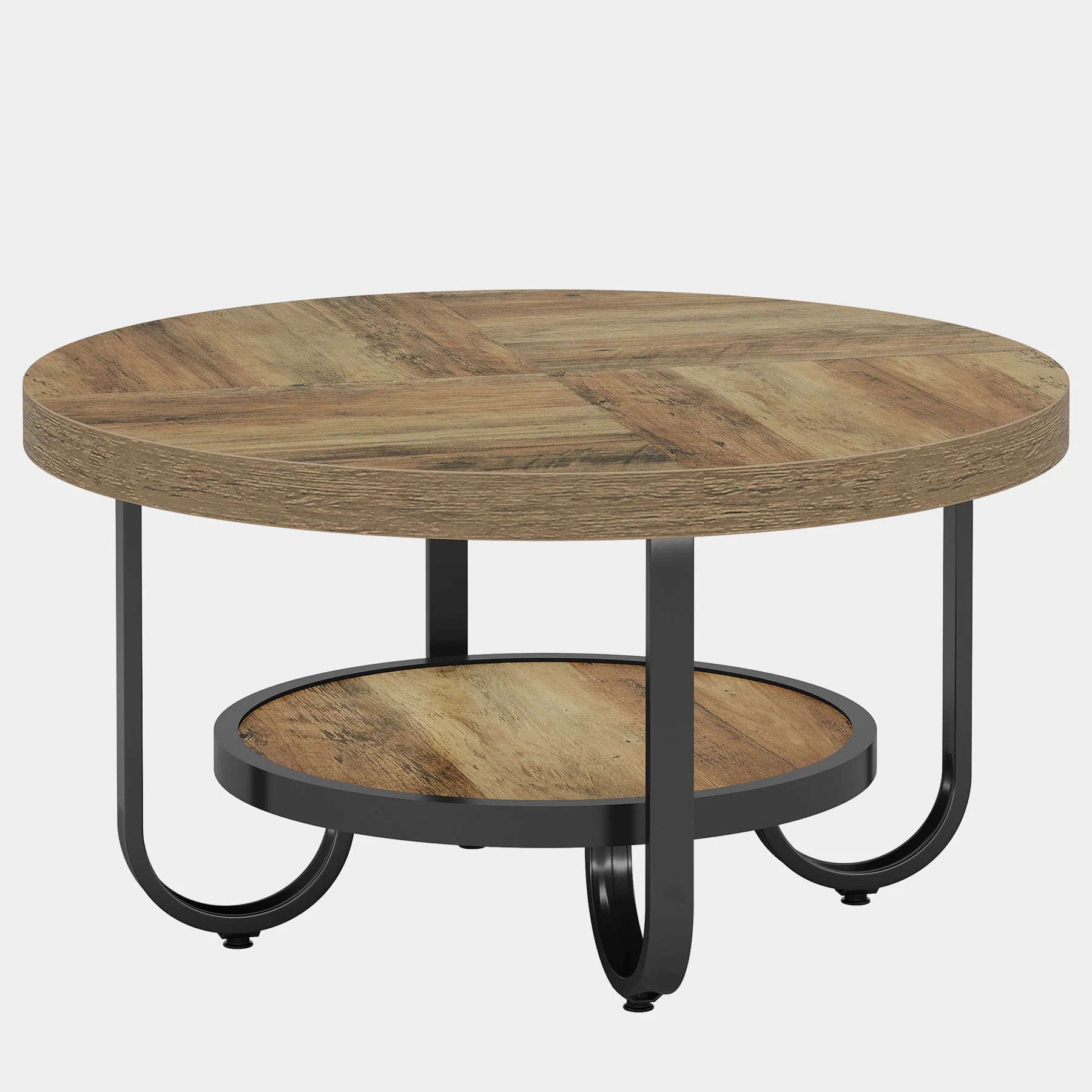 79 cm Couchtisch, 2-stufiger Mitteltisch, Cocktail-Teetisch mit Ablagen
