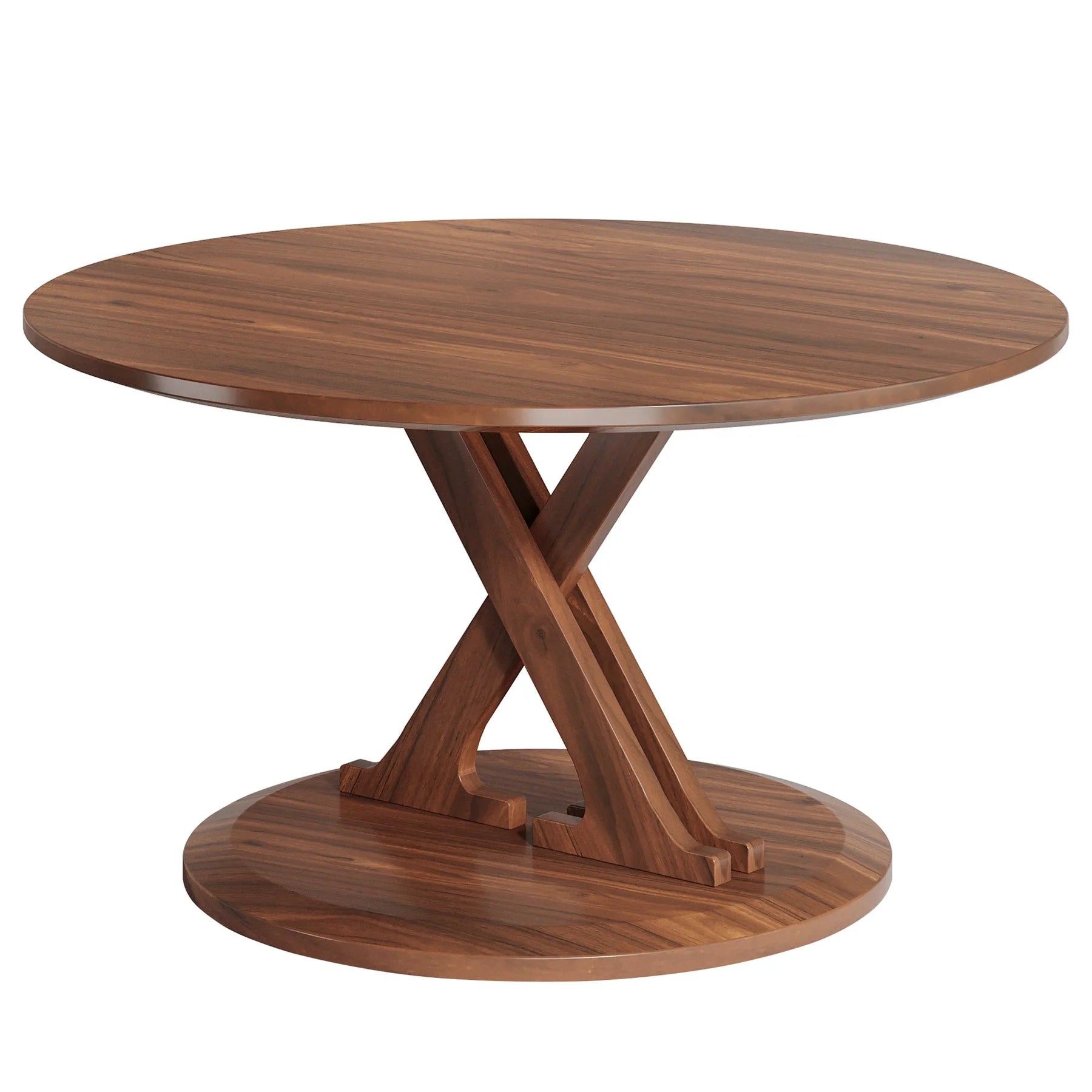 80 cm Couchtisch, Mid-Century Akzent-Mitteltisch mit X-förmigem Sockel