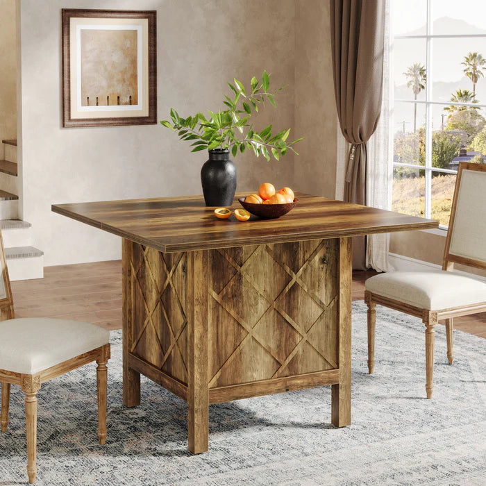 100 cm Esstisch, quadratischer Esstisch aus Holz für 4 Personen