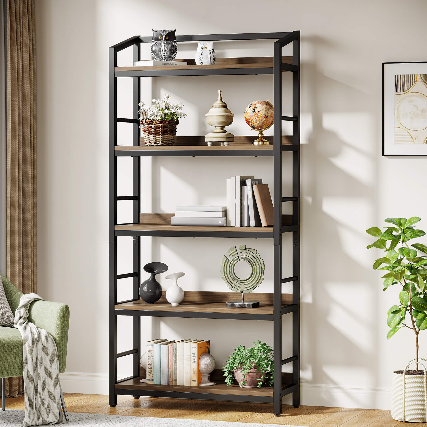 5-stöckiges 170 cm Etageren-Bücherregal fürs Büro