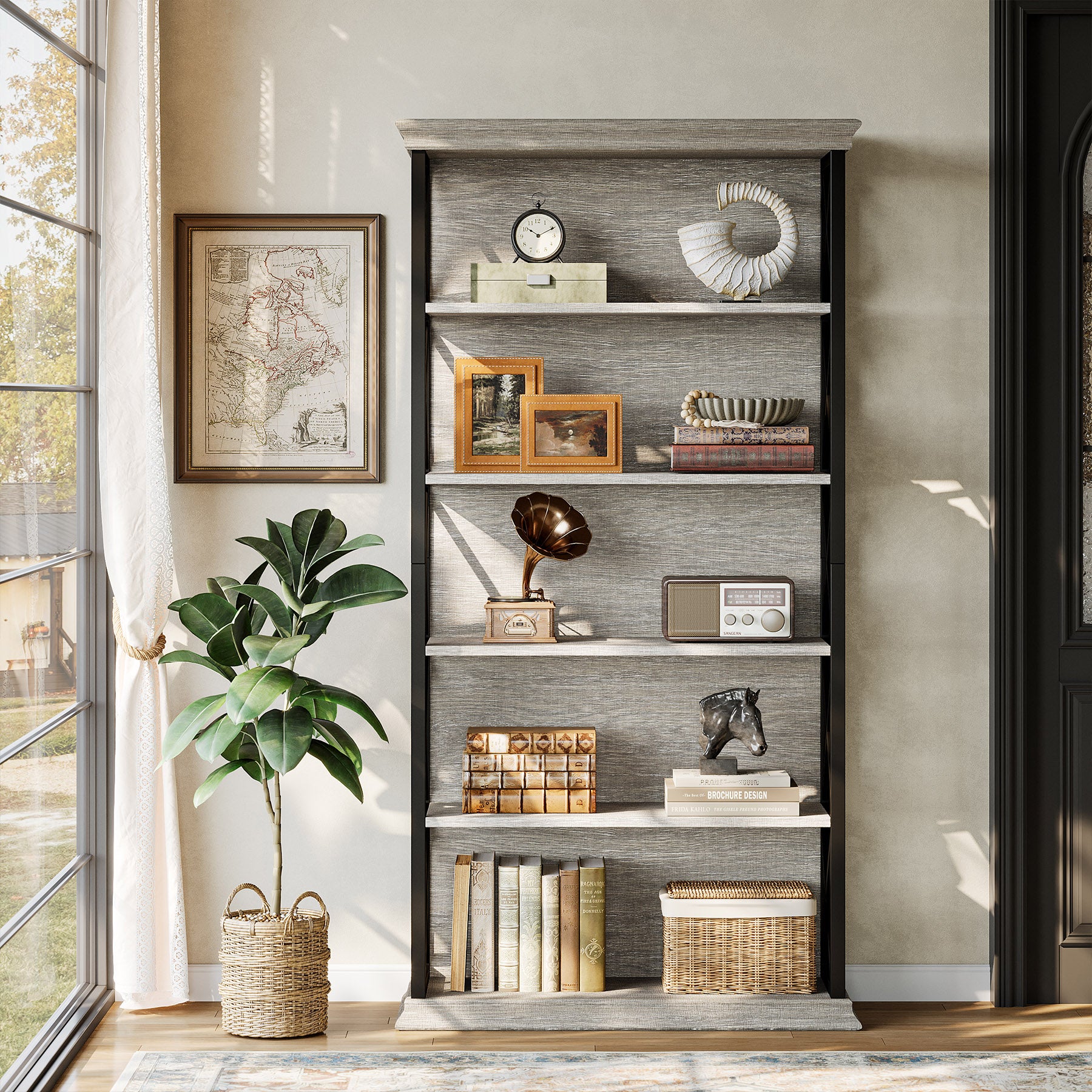 6-stöckiges Bücherregal, 180cm Etagere Bücherregal für das Home Office
