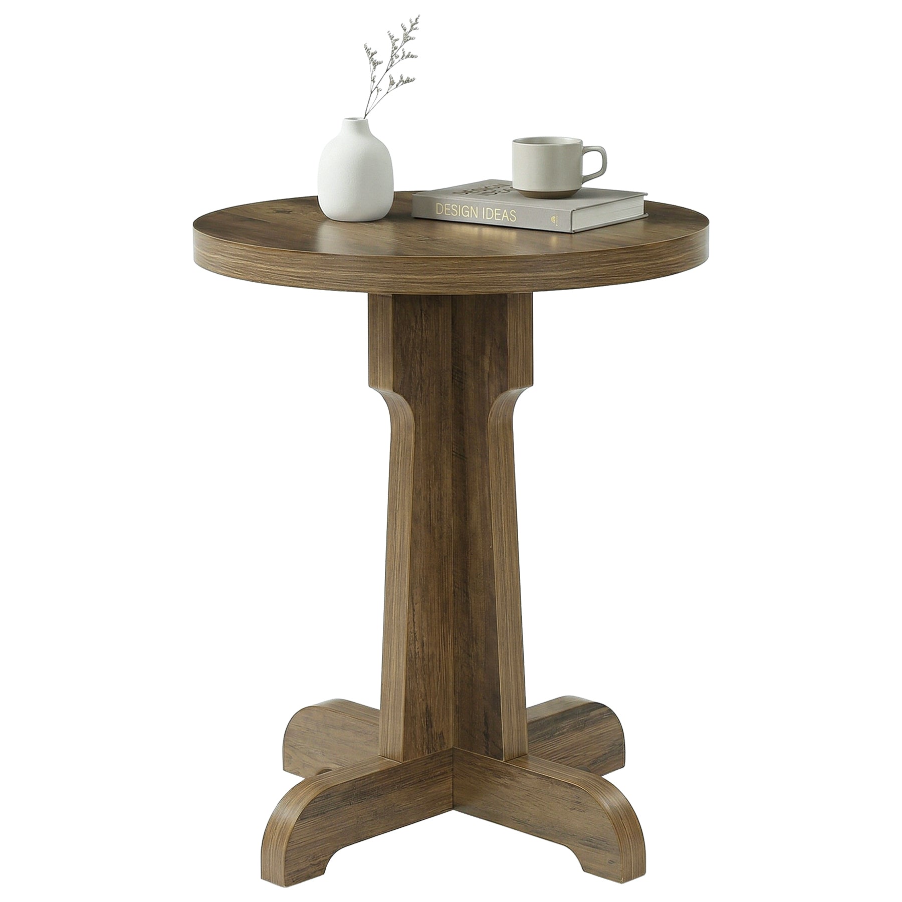 Tribesigns Runder Esstisch 60 cm für 2 Personen, Kleiner Küchentisch im Landhausstil