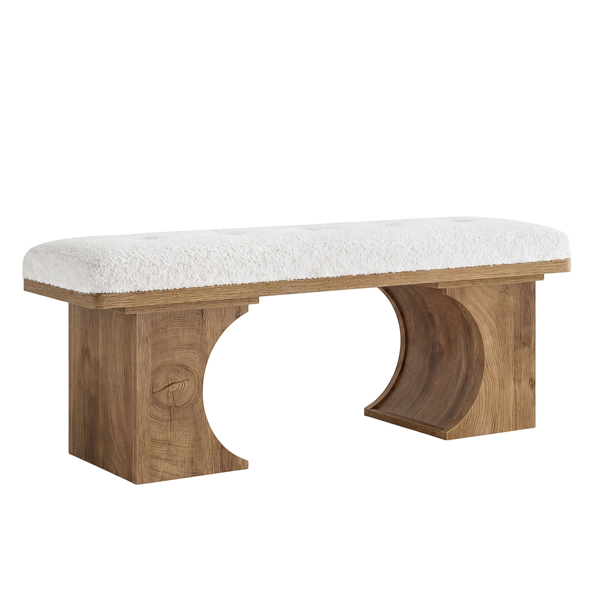Tribesigns Gepolsterte Schuhbank mit Holzbeinen, Sitzbank im Mid-Century-Stil