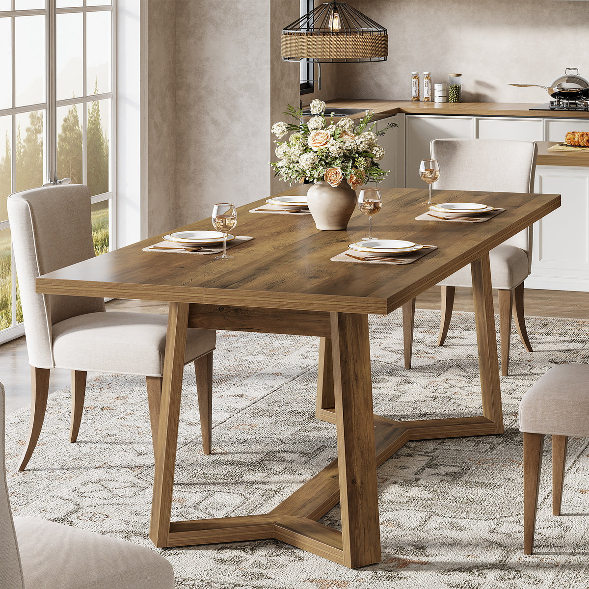 Moderner Esstisch 120 cm für 4–6 Personen, MDF mit Massivholzoptik, re