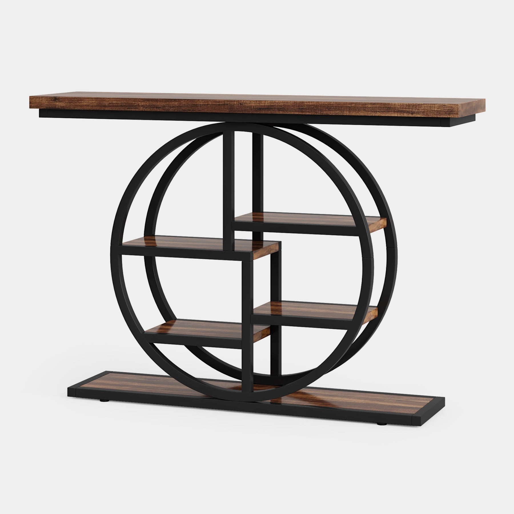 105 cm Konsolentisch, Eingangstisch, Sofatisch mit Etagere-Regalen