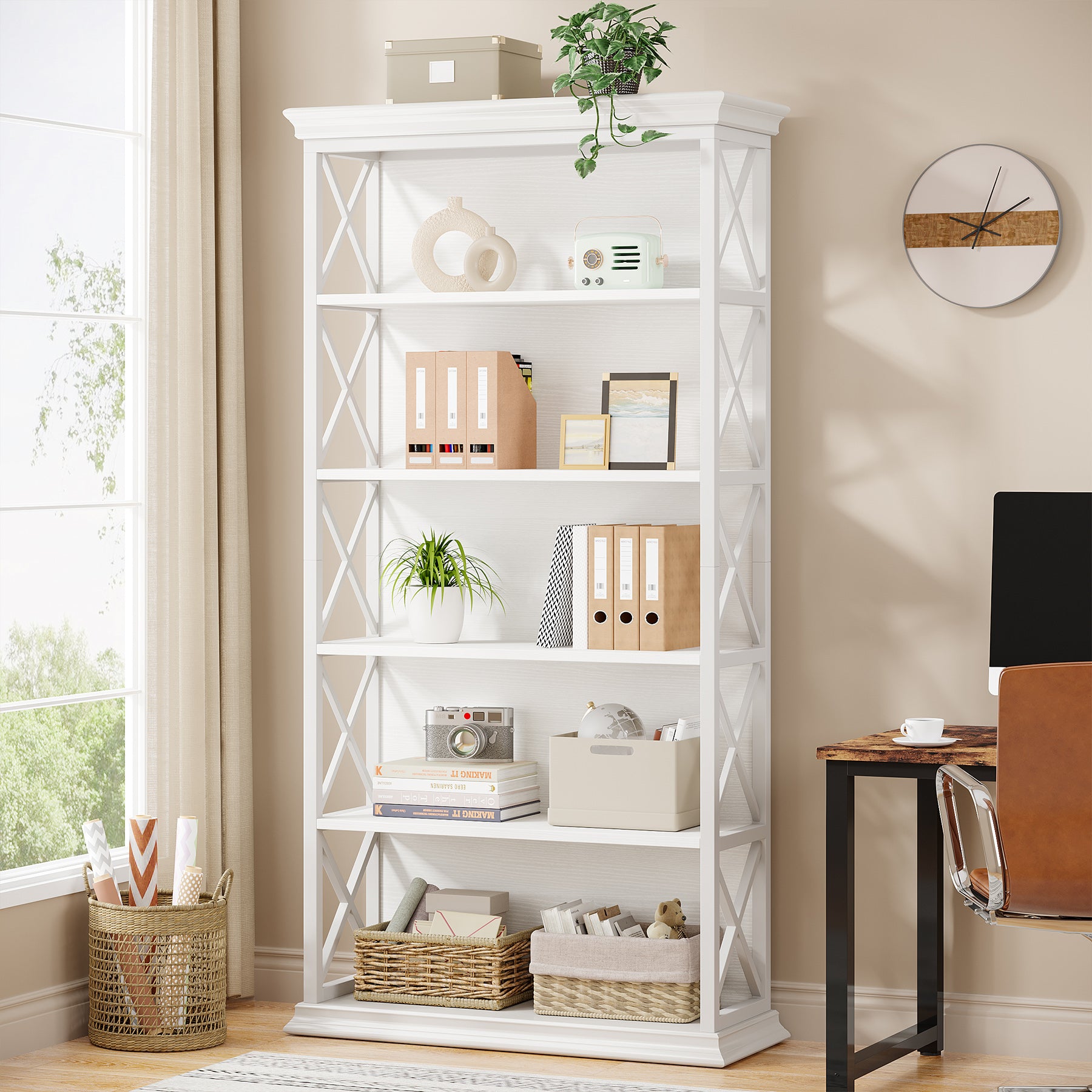 6-stöckiges Bücherregal, 180cm Etagere Bücherregal für das Home Office