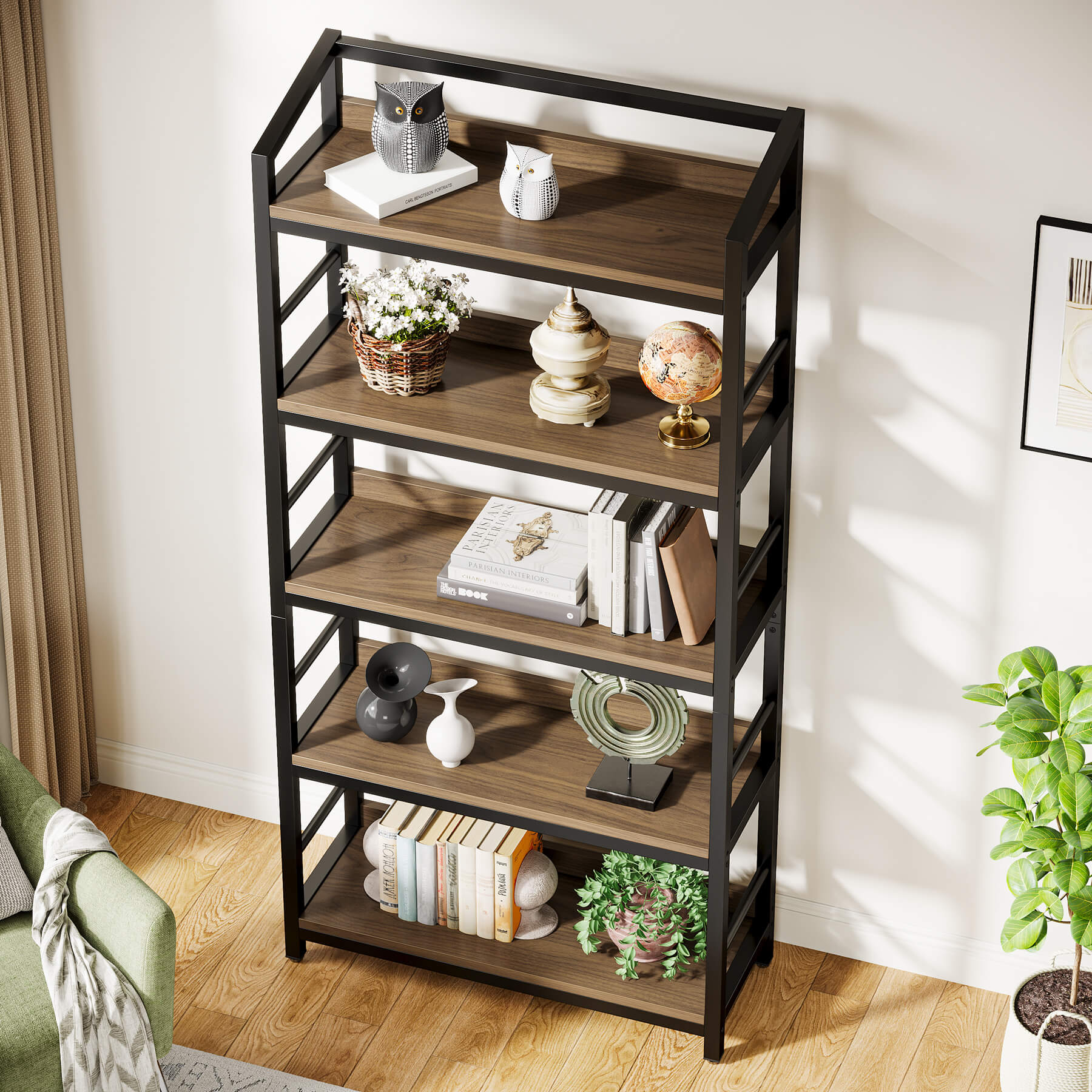 5-stöckiges 170 cm Etageren-Bücherregal fürs Büro