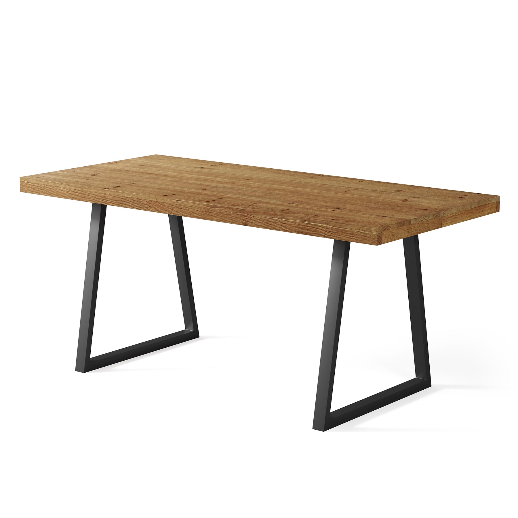 Industrieller Esstisch für 4–6 Personen, 160 cm rechteckiger Massivholz-Küchentisch mit Metallbeinen