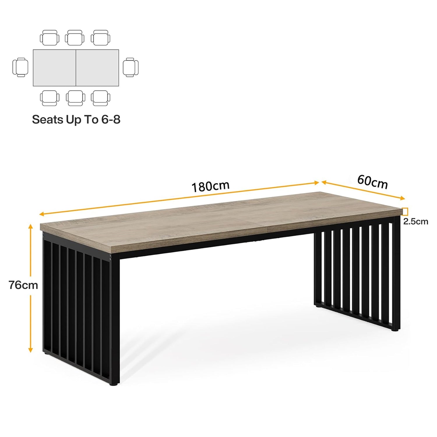 180cm Zwei-Personen-Schreibtisch, langer Executive-Schreibtisch, Doppel-Computertisch