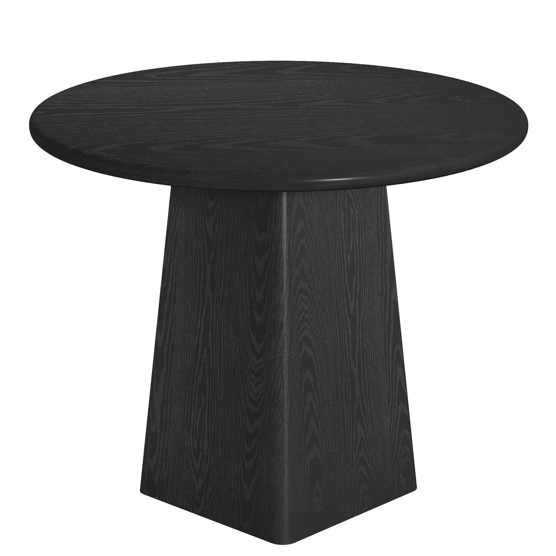 80 cm Runder Landhaus-Küchentisch mit quadratischer Basis - Rustikaler Esstisch für 2-4 Personen in Braun