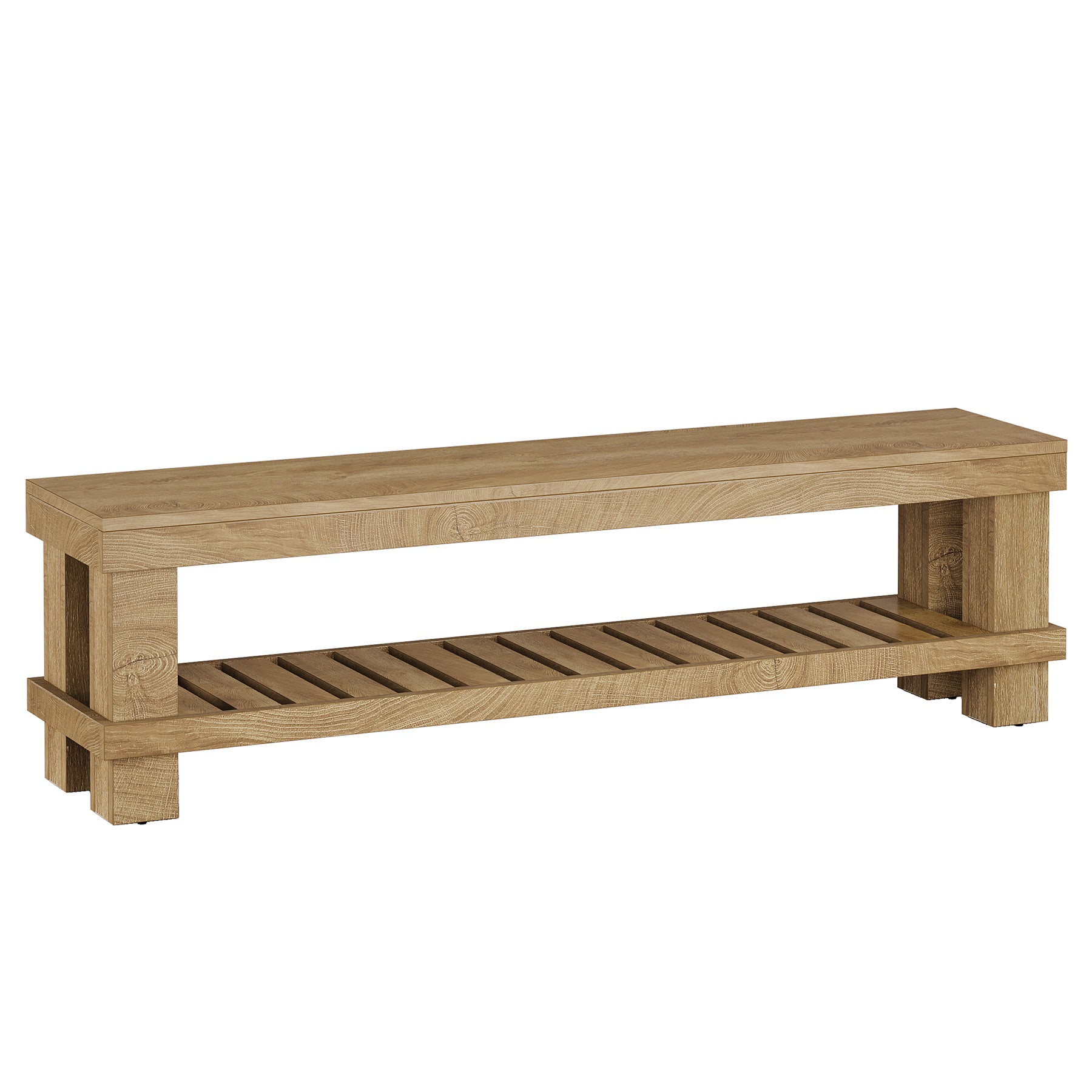 Tribesigns TV-Lowboard 150 cm für 55–65 Zoll Fernseher, TV-Schrank im Landhausstil mit offener Ablage