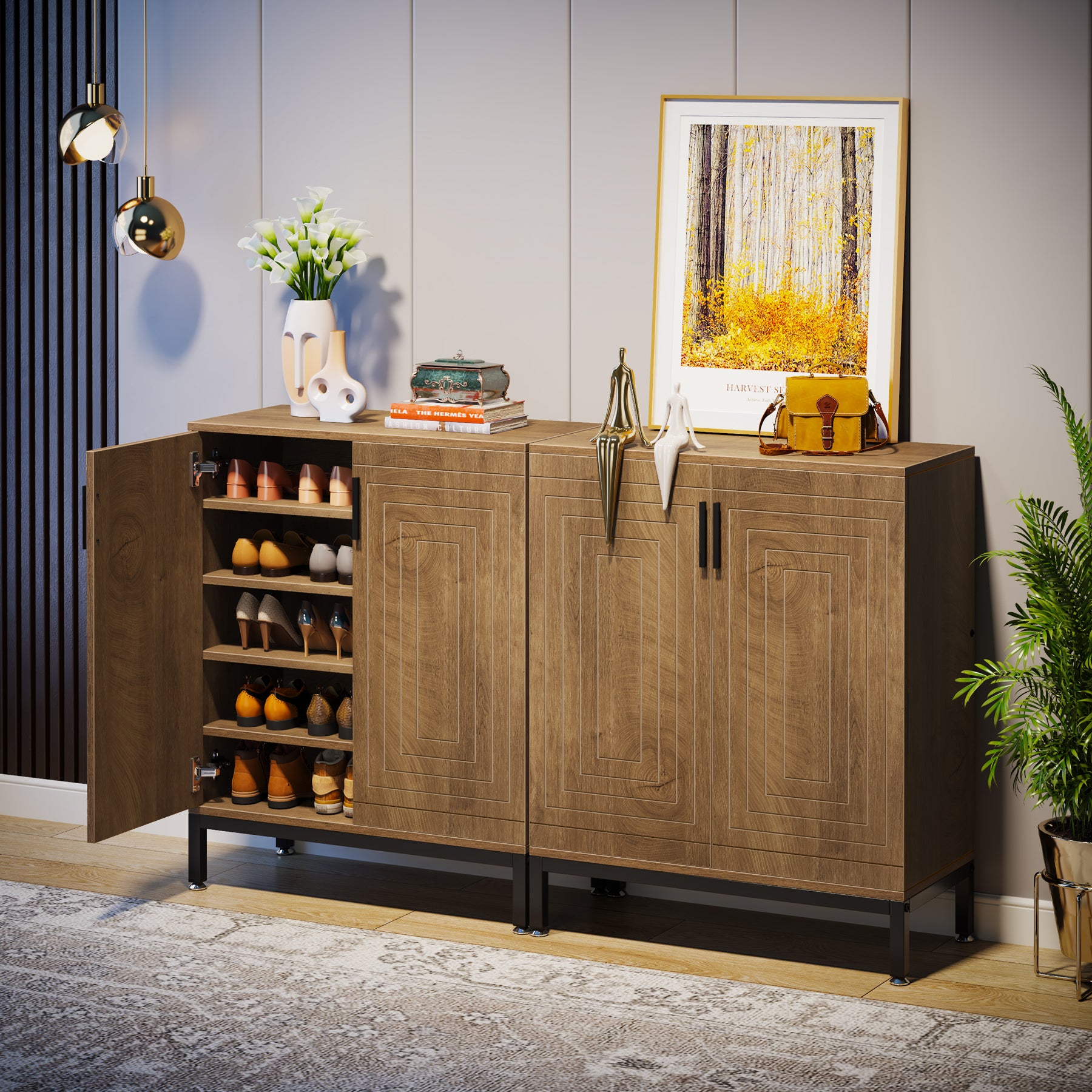 Schuhregal mit 5-stufigen Regalen, Moderne Schuhaufbewahrung für Wohnzimmer