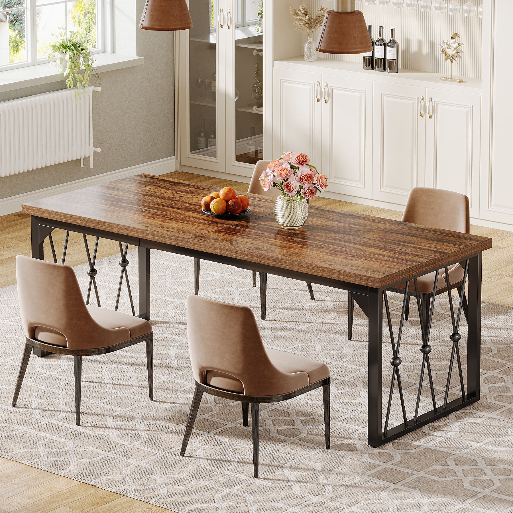 200cm Esstisch, Industrieller Küchentisch für 4-6 Personen