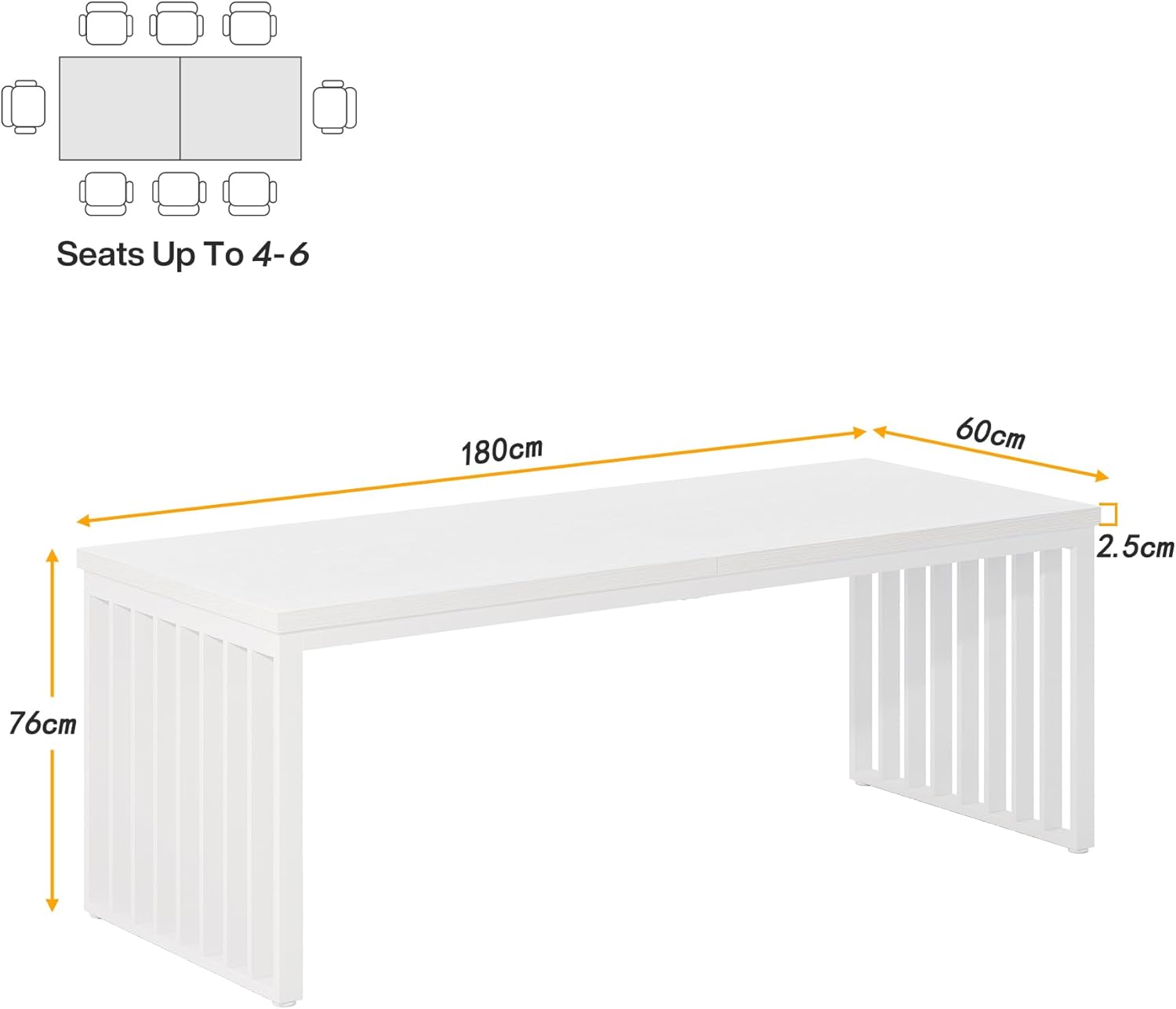 180cm Zwei-Personen-Schreibtisch, langer Executive-Schreibtisch, Doppel-Computertisch