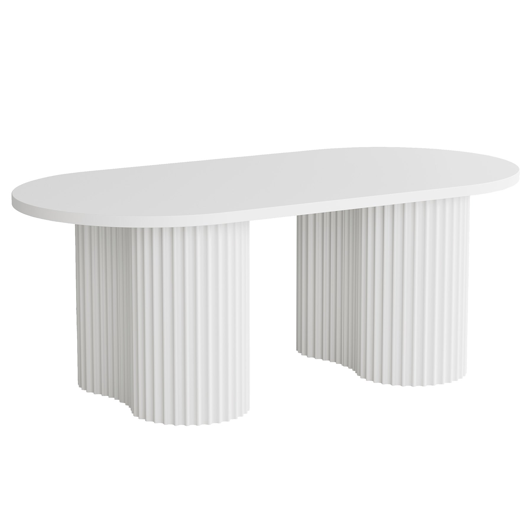 Tribesigns 120 cm ovaler Couchtisch, moderner Wohnzimmertisch mit geriffelter Oberfläche im minimalistischen Design