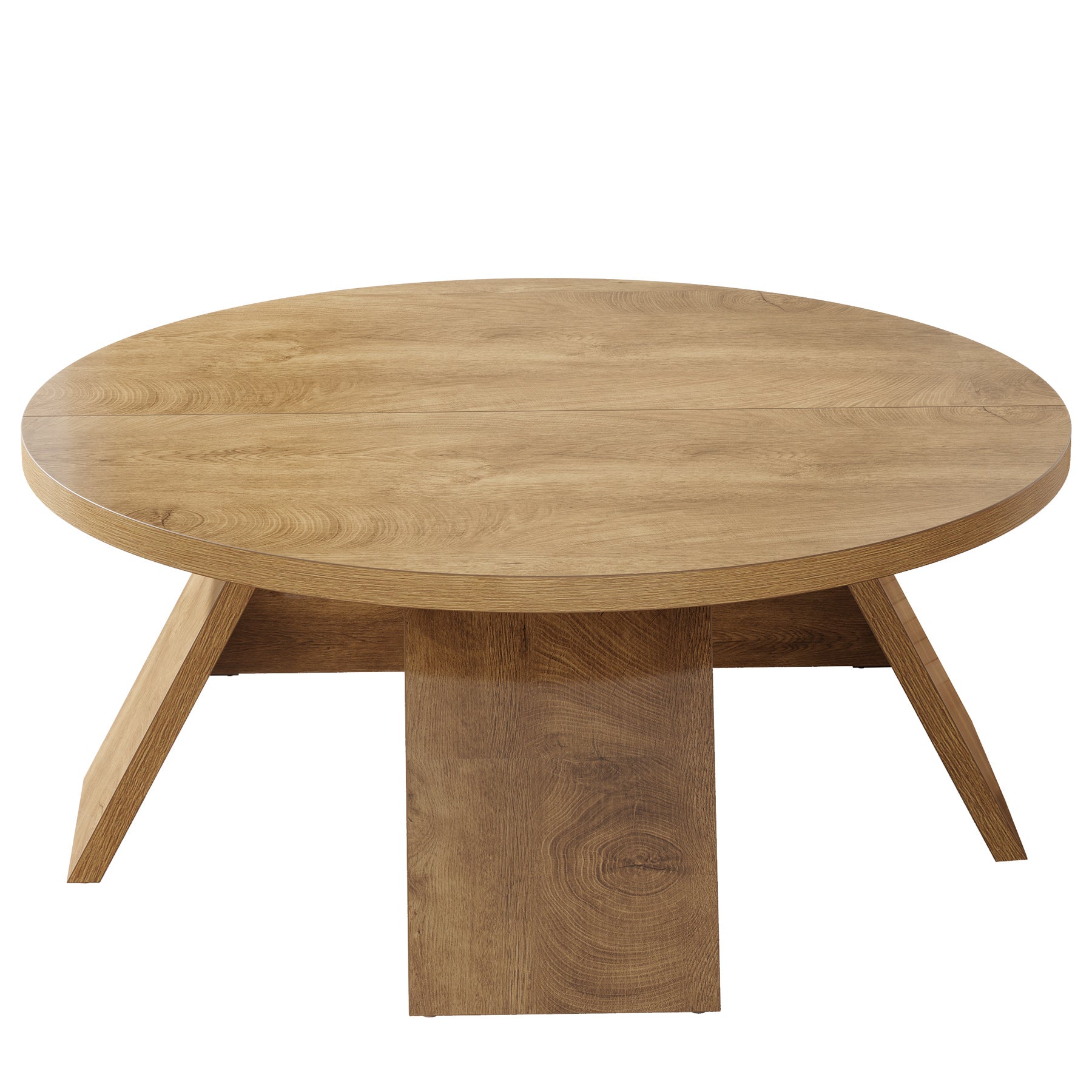 Runder Couchtisch 100 cm – Moderner Wohnzimmertisch aus Holz mit stabilem Standfuß, großer Beistelltisch