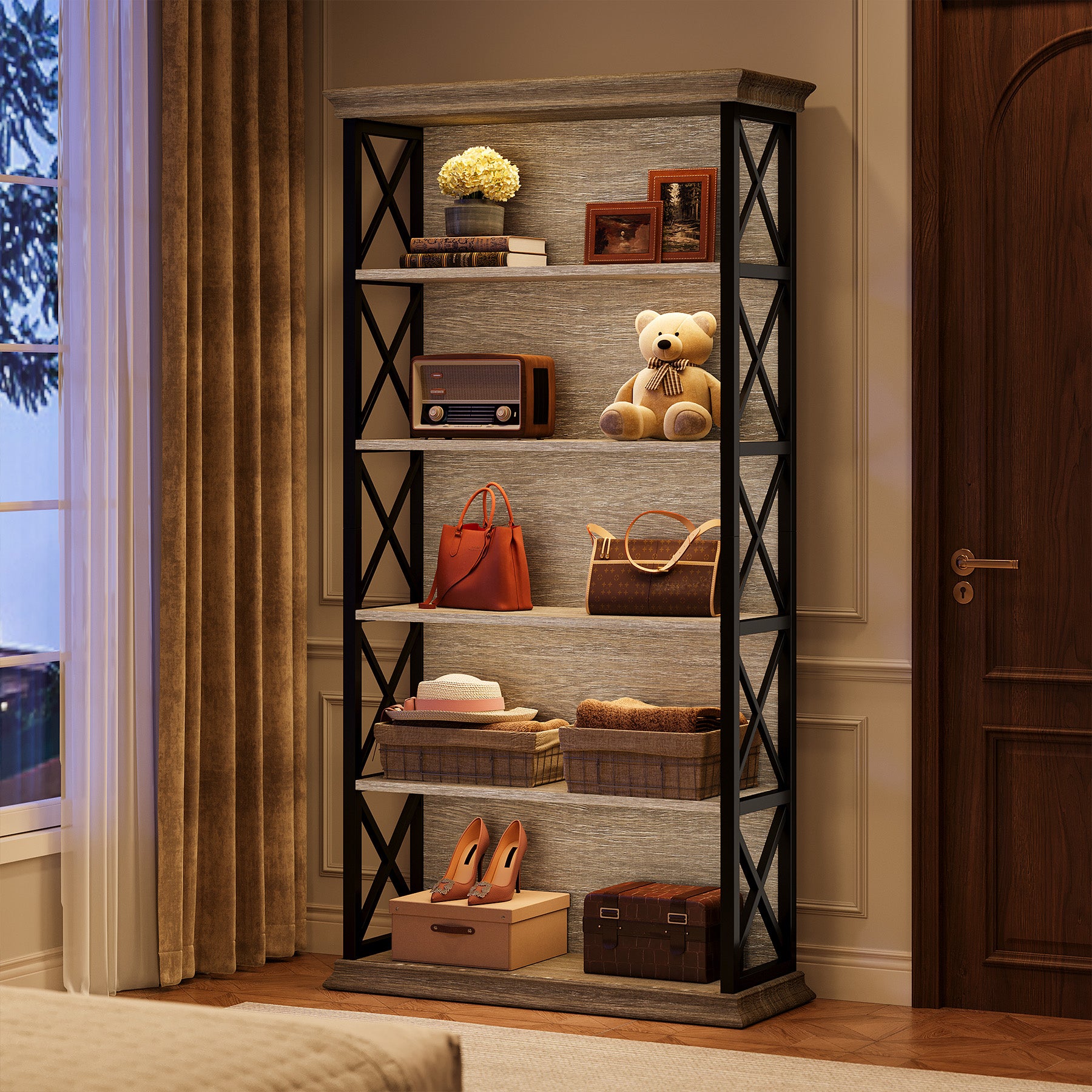 6-stöckiges Bücherregal, 180cm Etagere Bücherregal für das Home Office